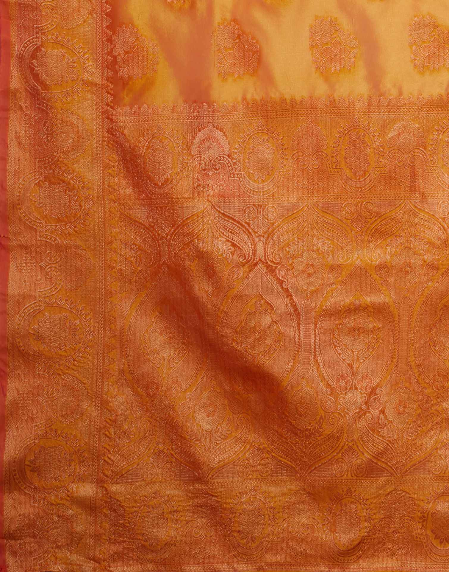 Turmeric Yellow Organza Woven Banarasi Saree