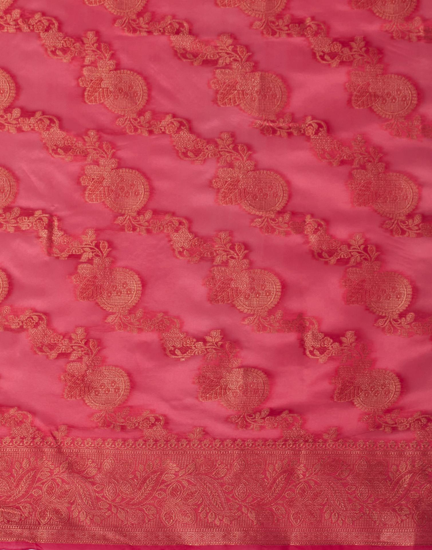 Pink Organza Woven Banarasi Saree
