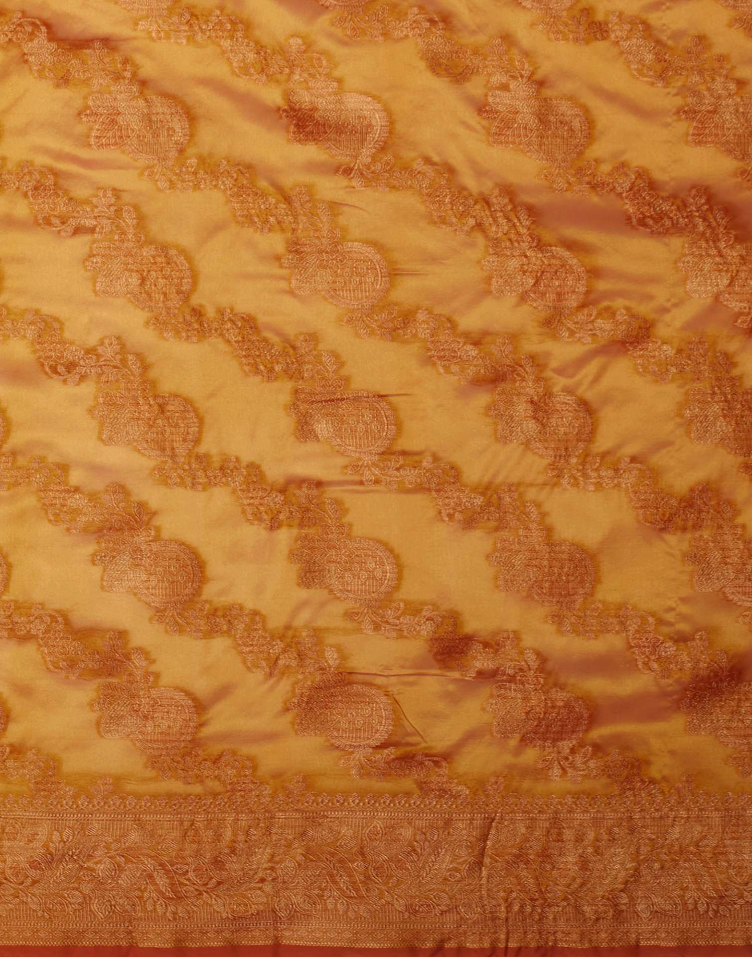Turmeric Yellow Organza Woven Banarasi Saree