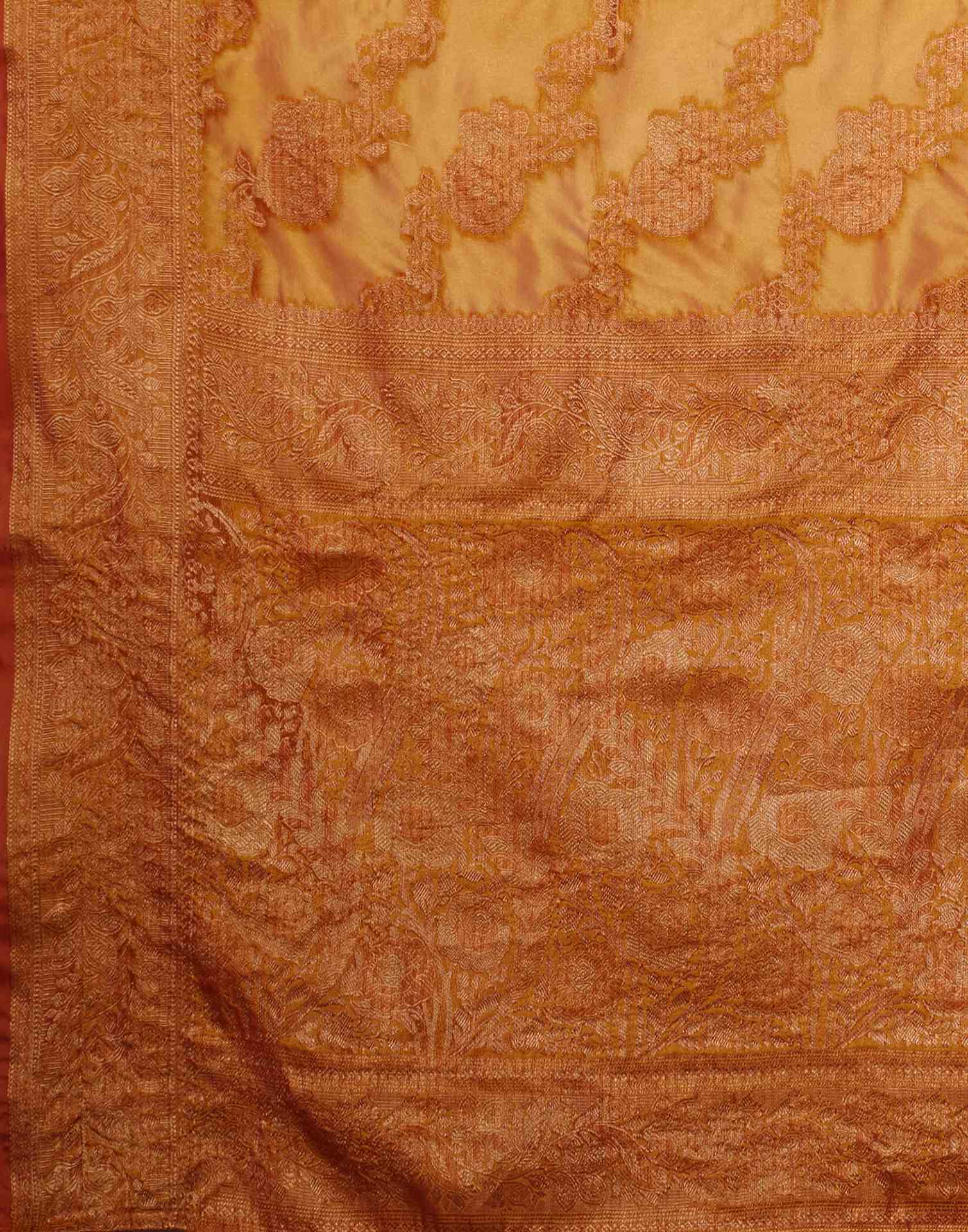 Turmeric Yellow Organza Woven Banarasi Saree