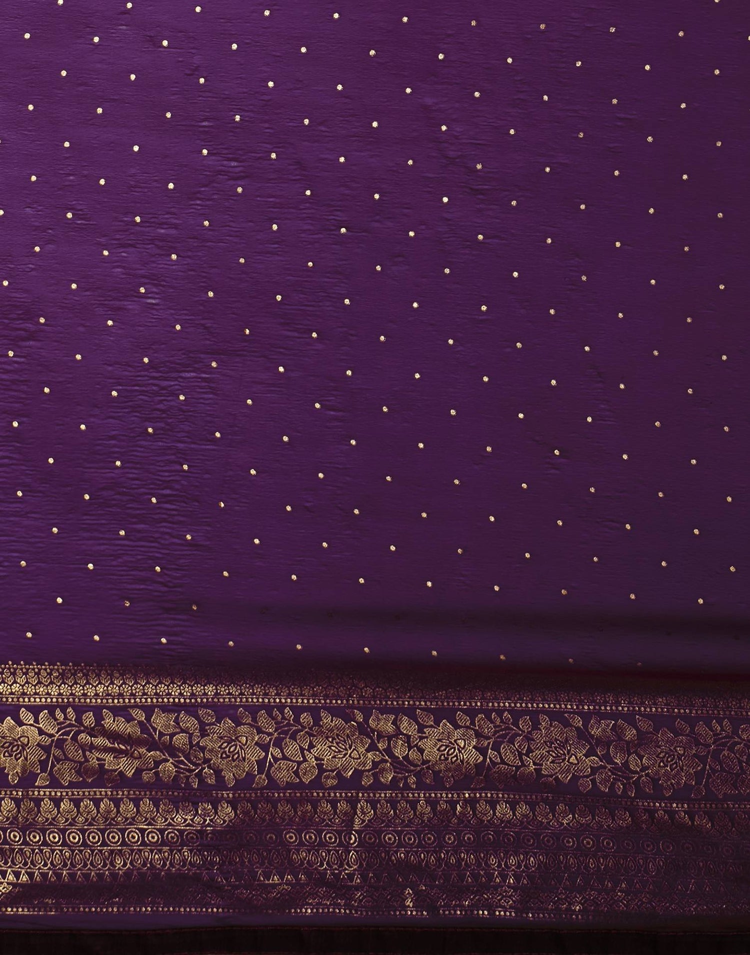 Wine Georgette Foil Printed Saree