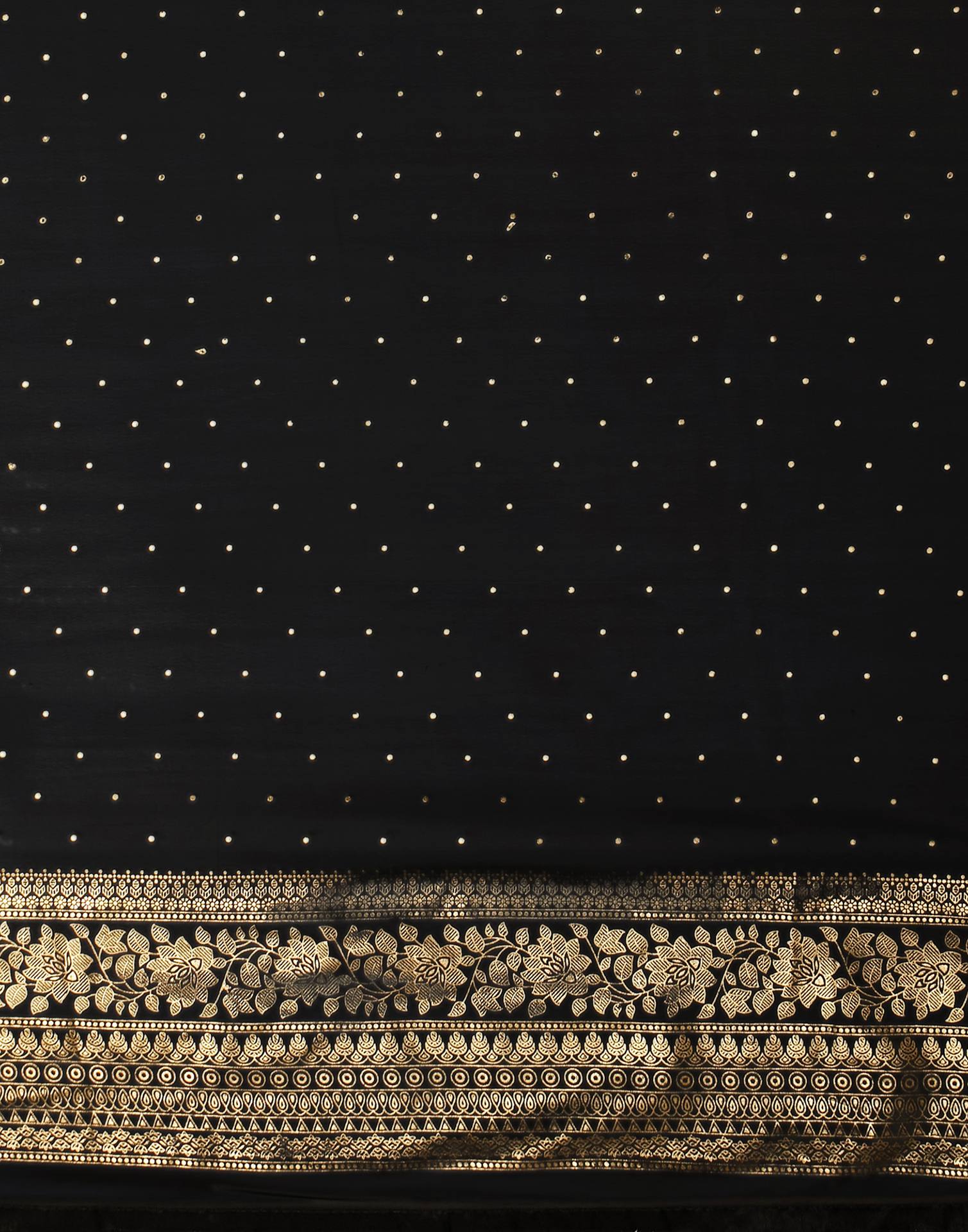 Black Georgette Foil Printed Saree