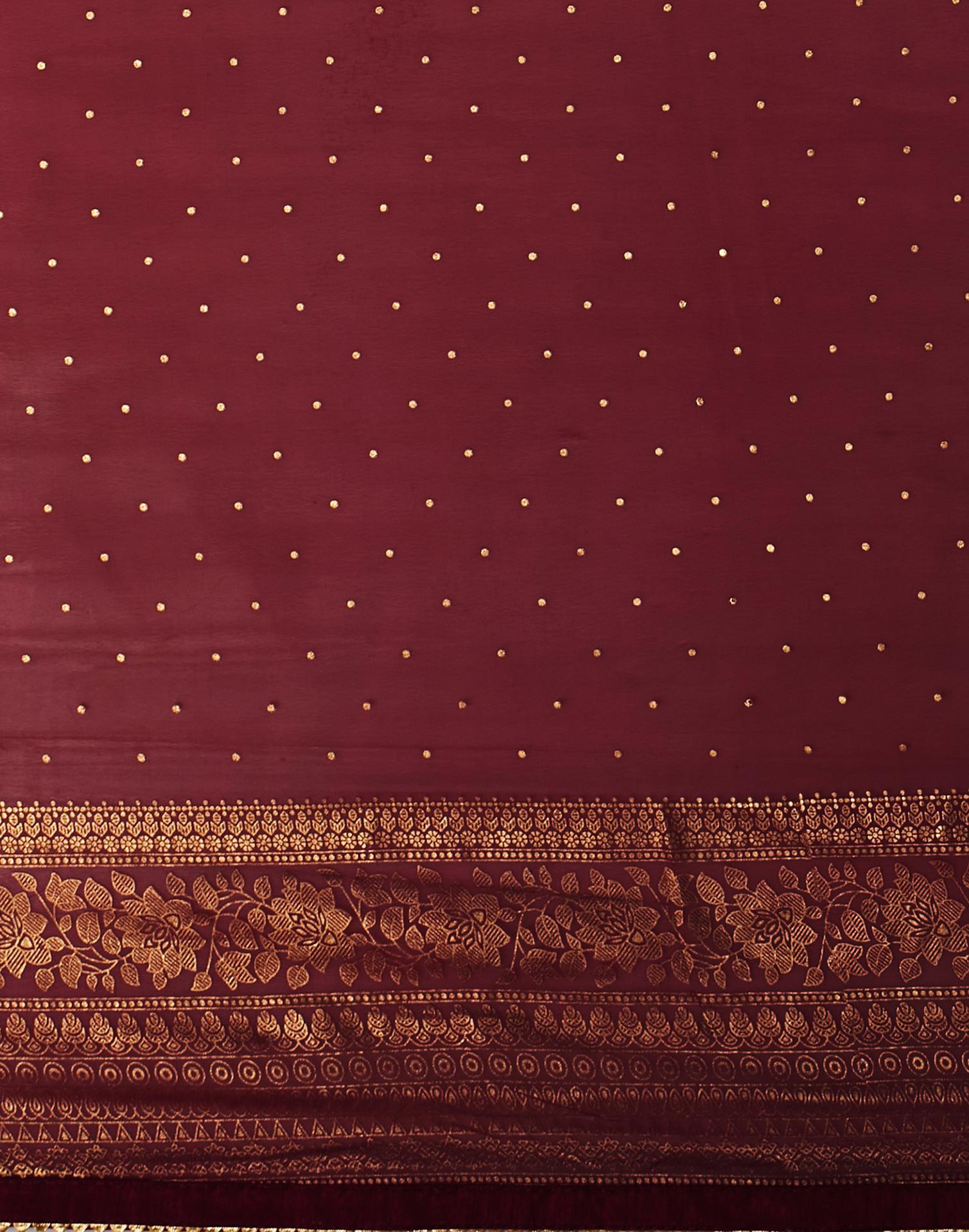 Rani Pink Georgette Foil Printed Saree