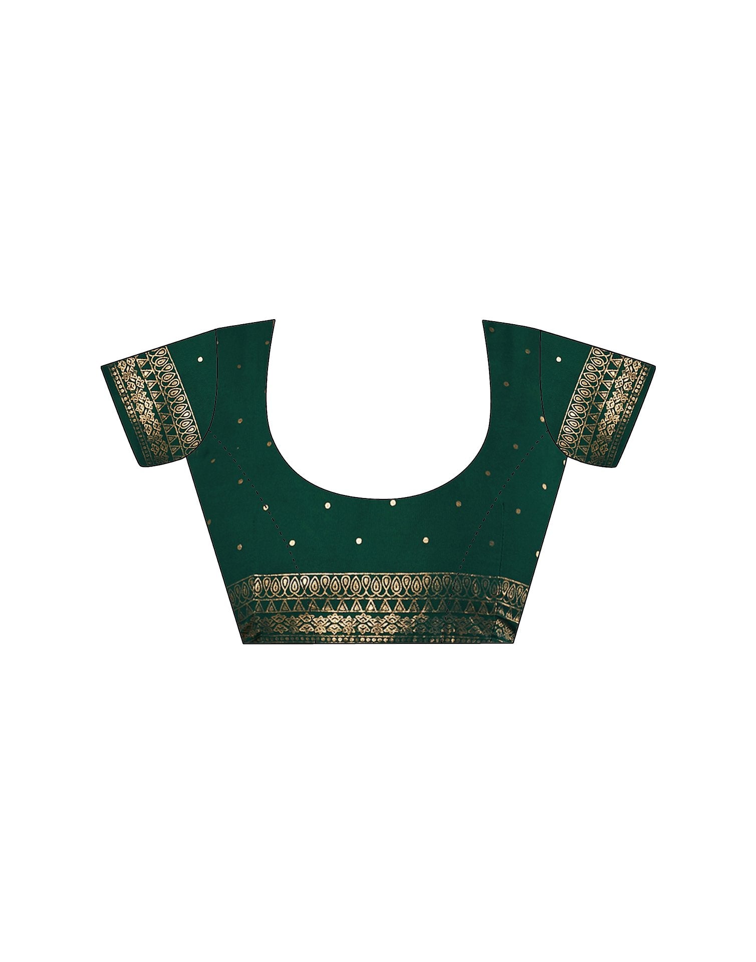 Dark Green Georgette Foil Printed Saree