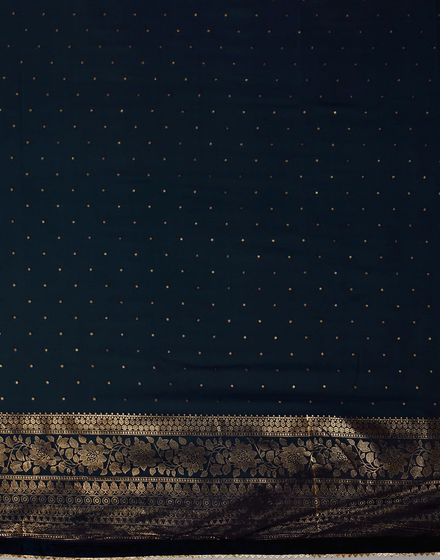 Navy Blue Georgette Foil Printed Saree