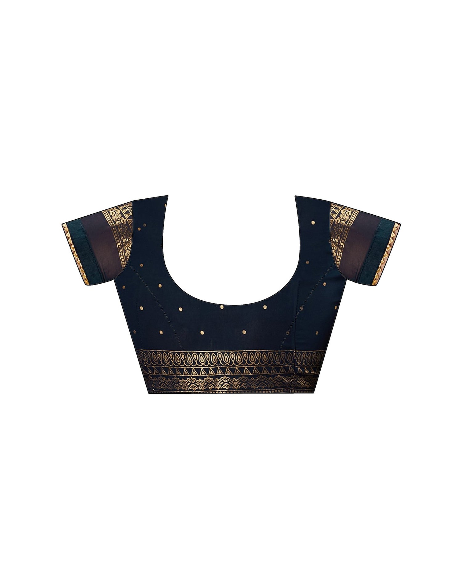 Navy Blue Georgette Foil Printed Saree