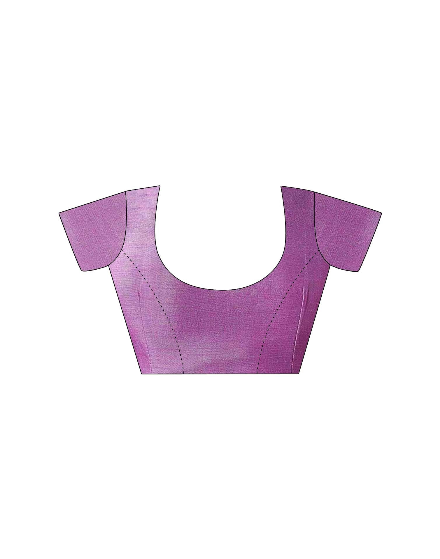 Light Purple Organza Sequence Embroidery Saree