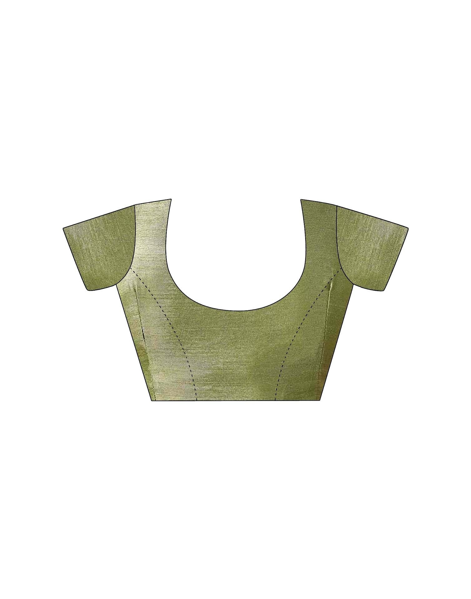 Light Green Organza Sequence Embroidery Saree
