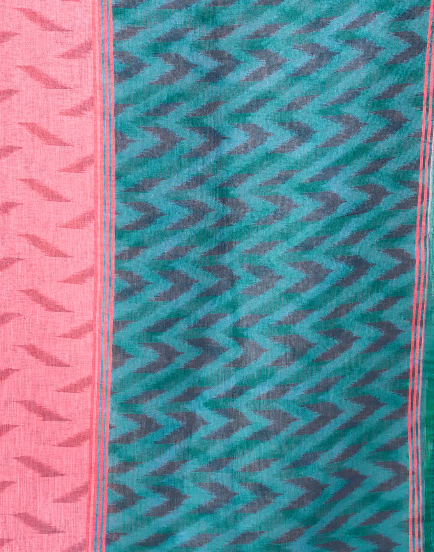 Pink Linen Ikkat Printed Saree