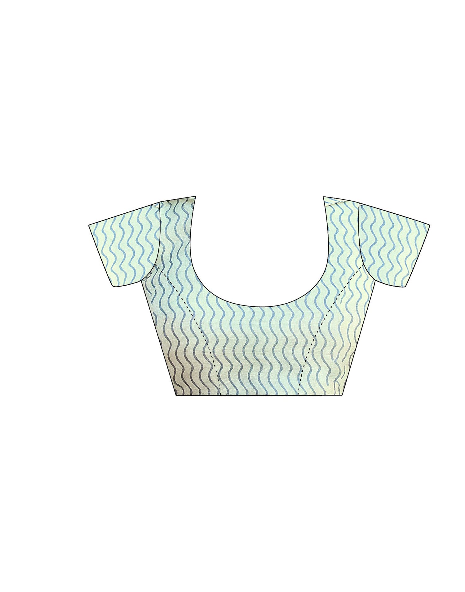 Off White Cotton Blend Printed Saree