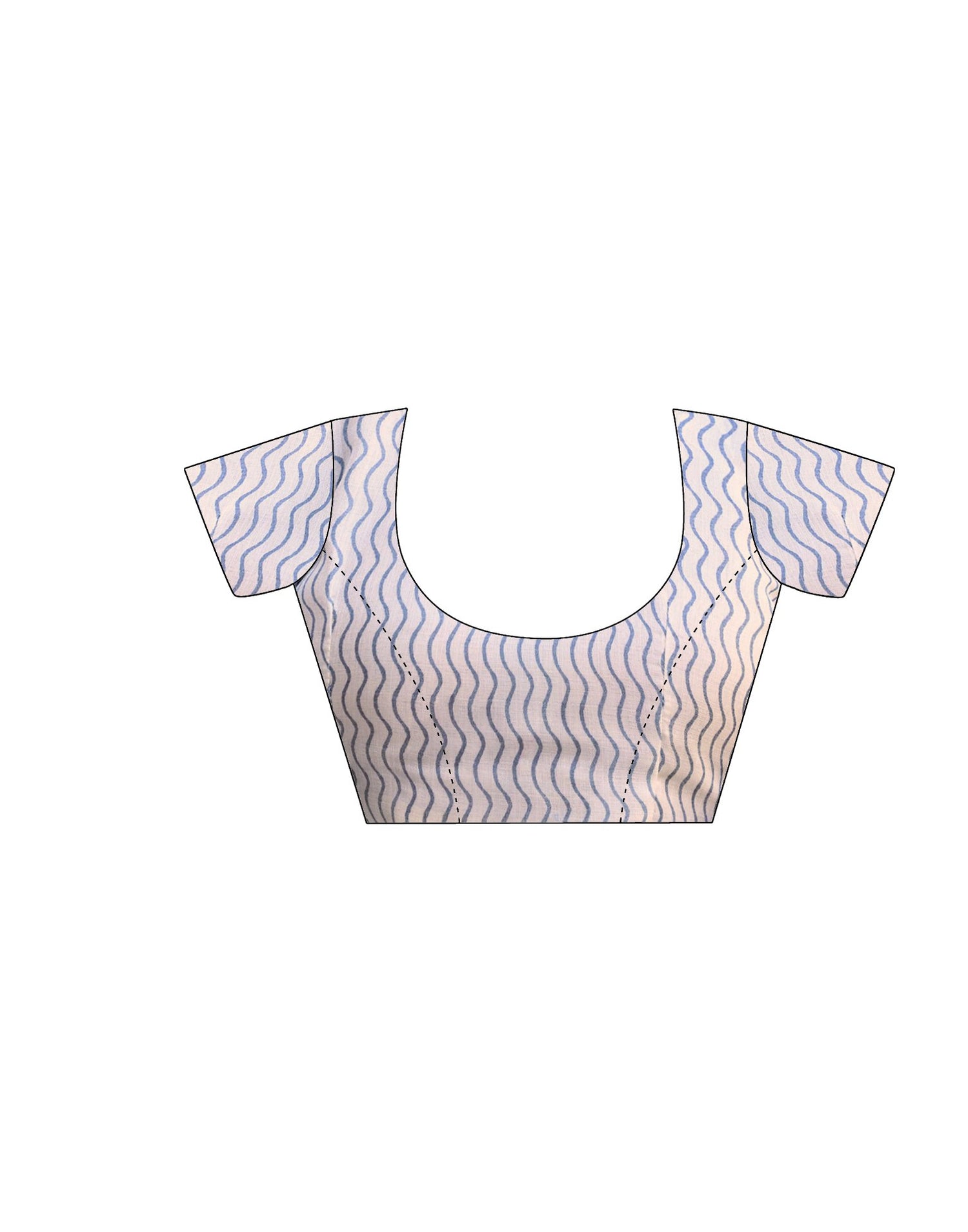 Off White Cotton Blend Printed Saree