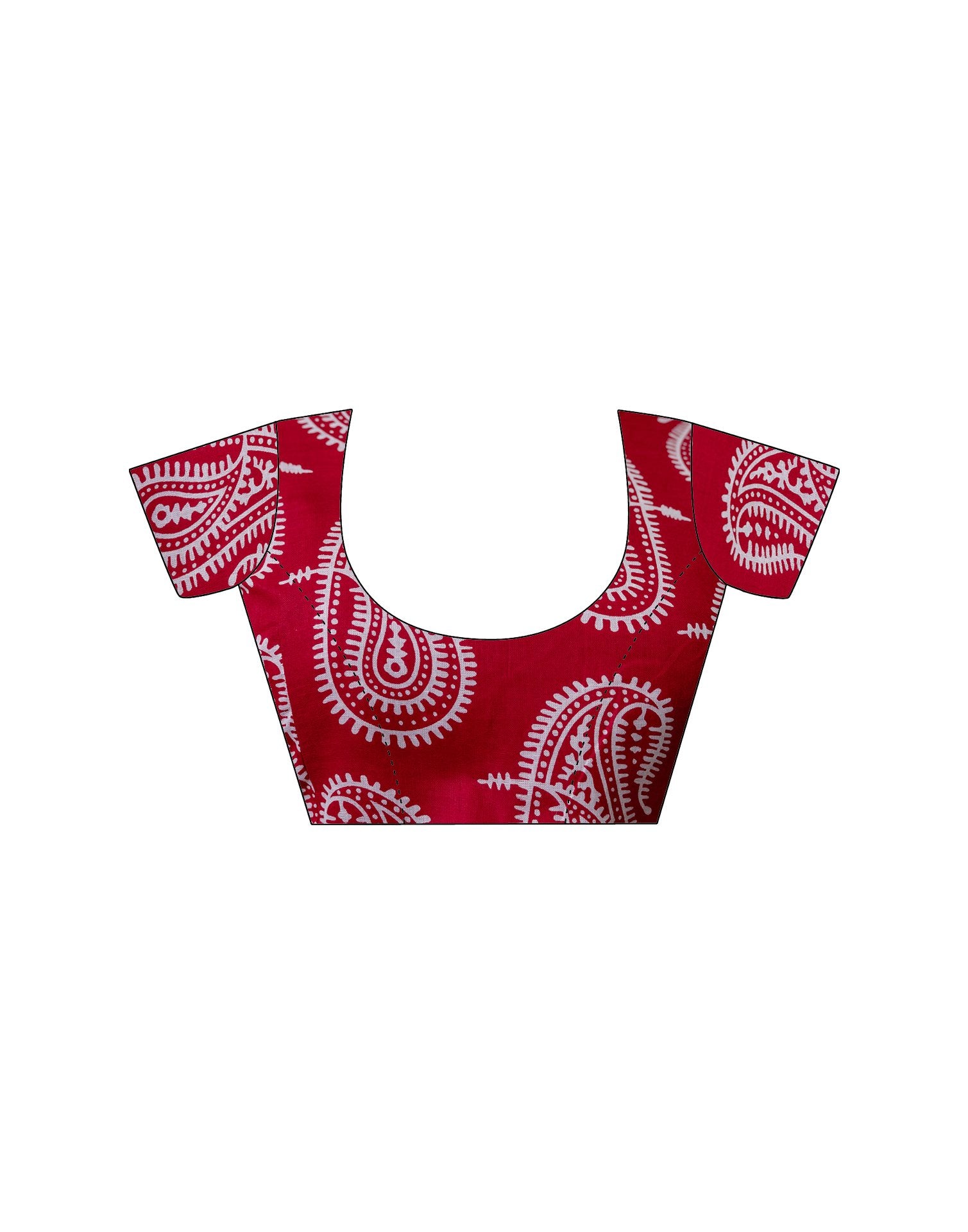 White Cotton Printed Saree