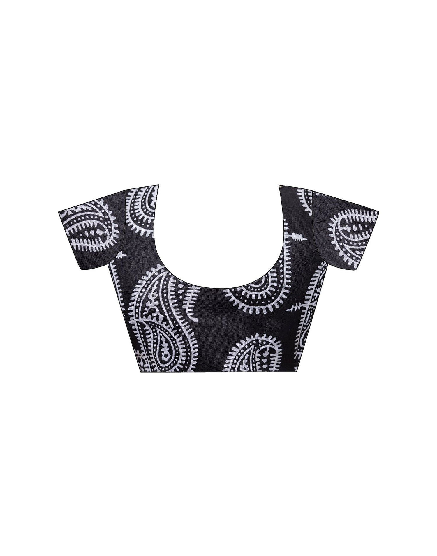 White Cotton Printed Saree