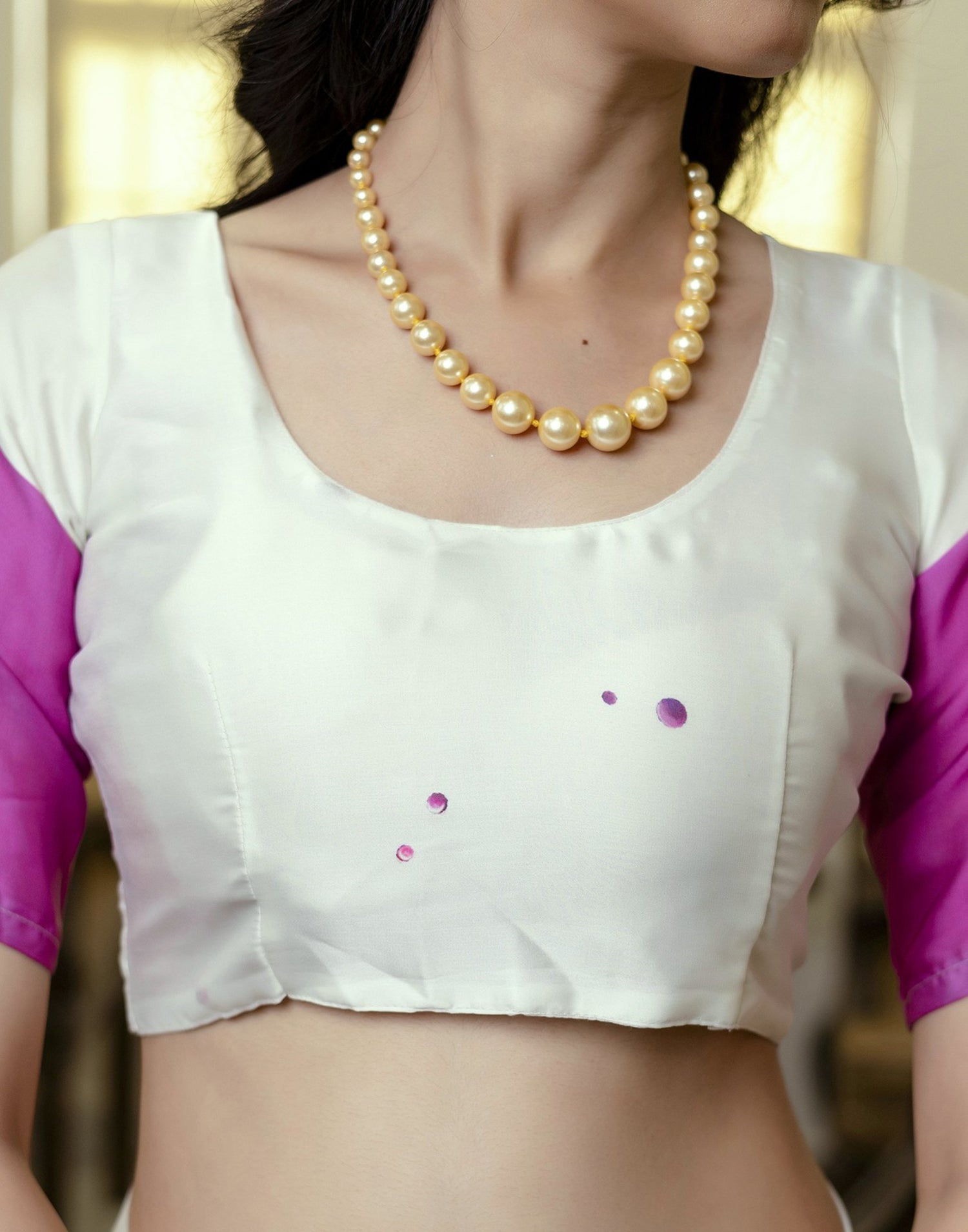 Handsfree White Satin Floral Printed Saree