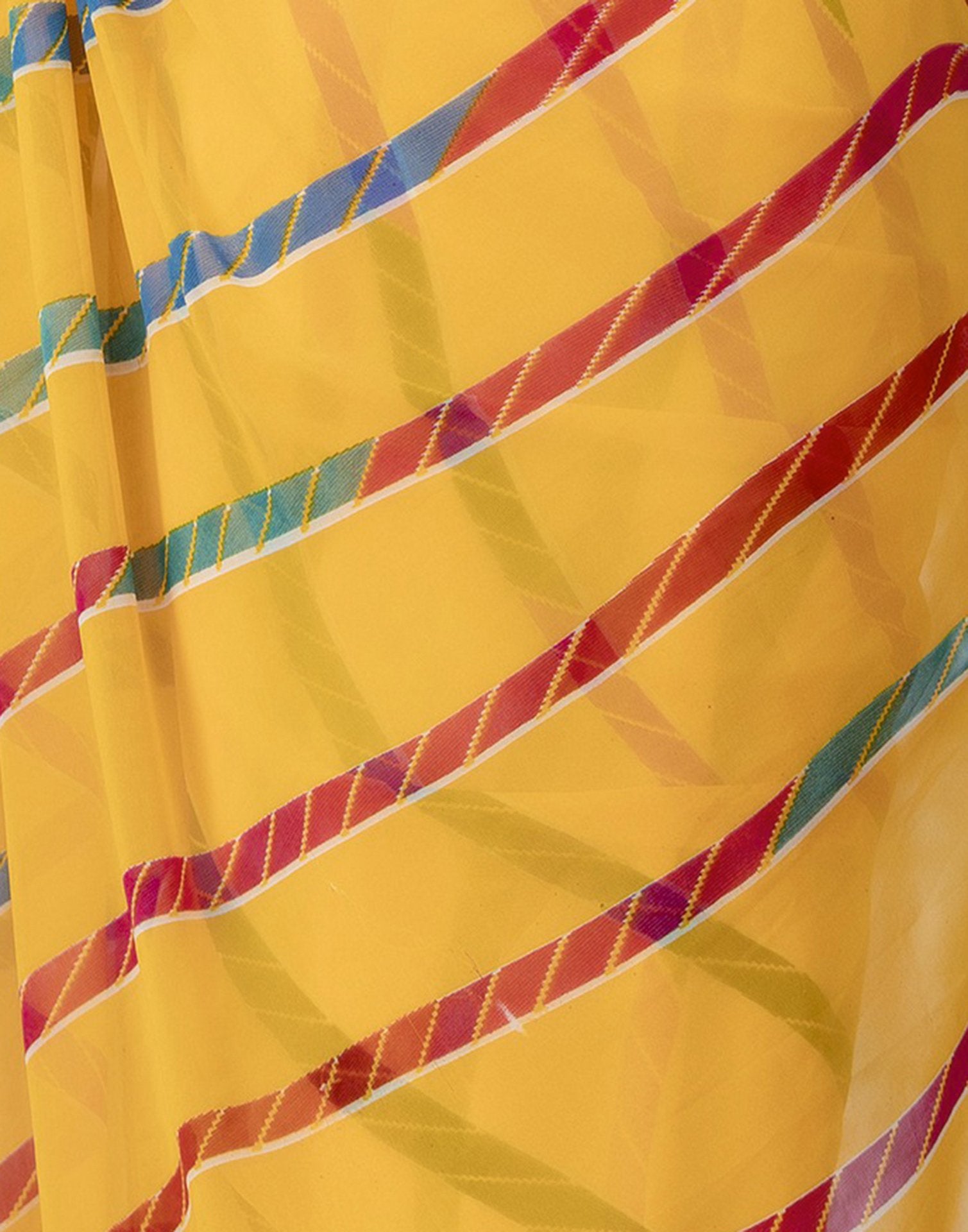 Yellow Georgette printed Saree