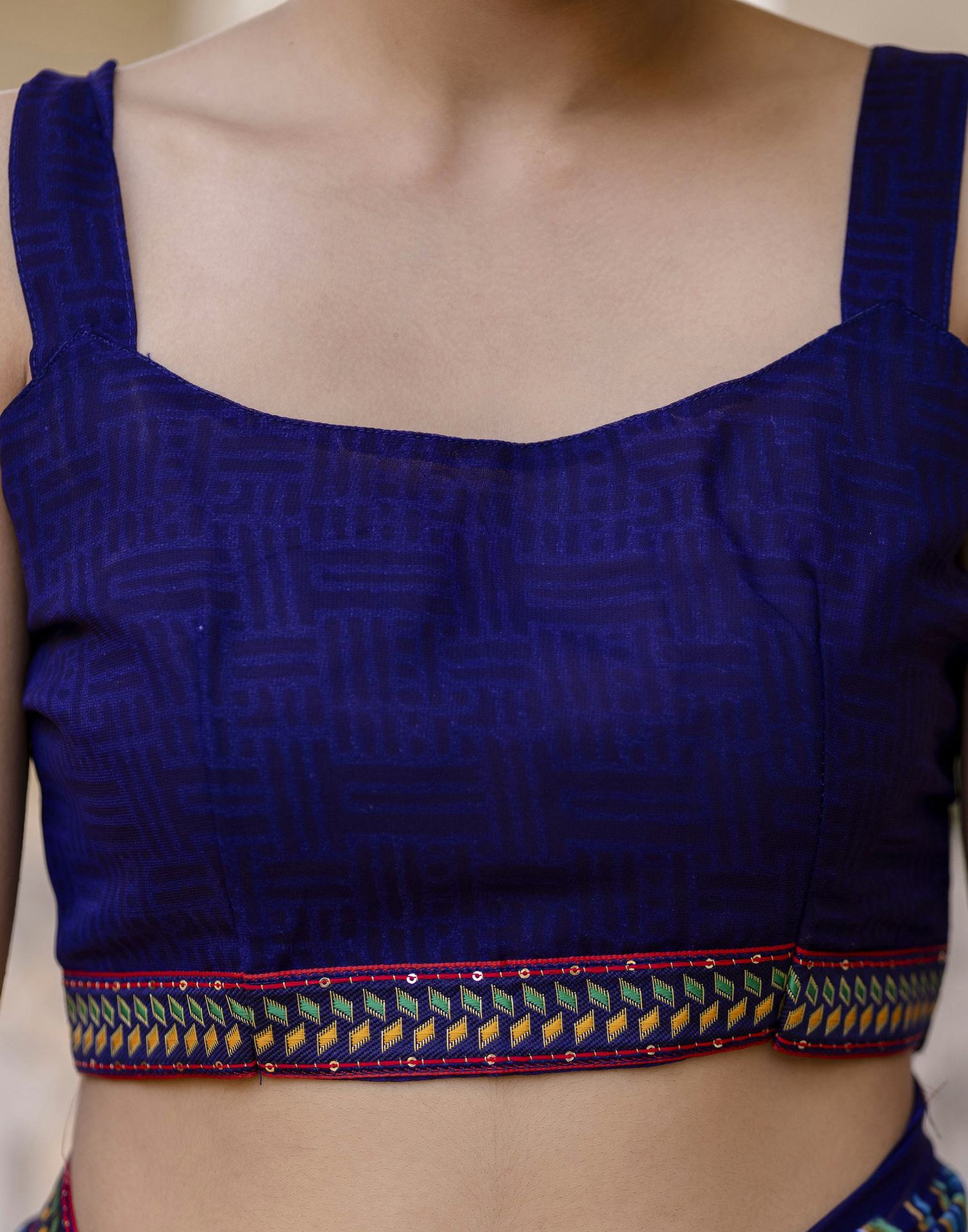Navy Blue Georgette printed Saree