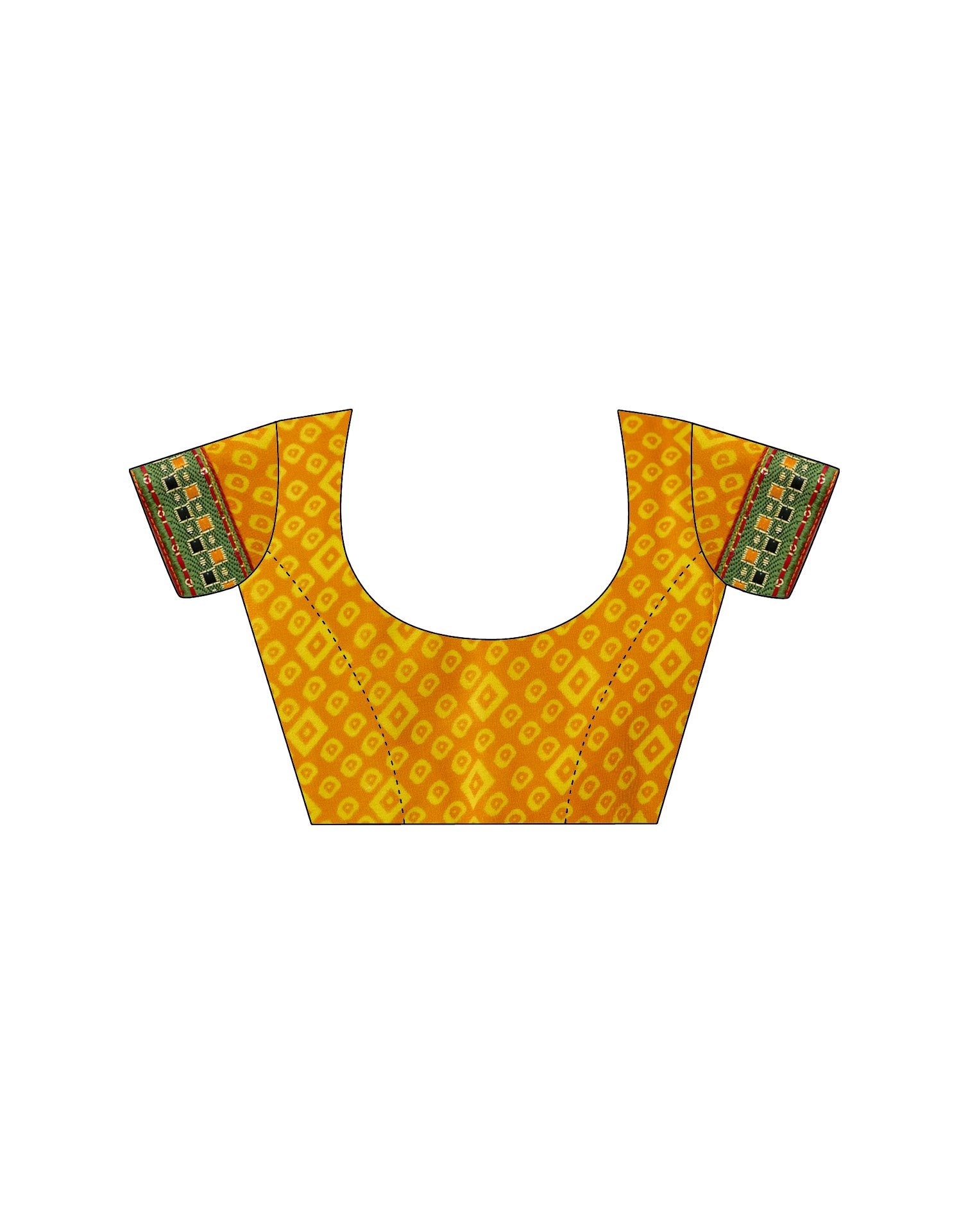 Yellow Georgette printed Saree