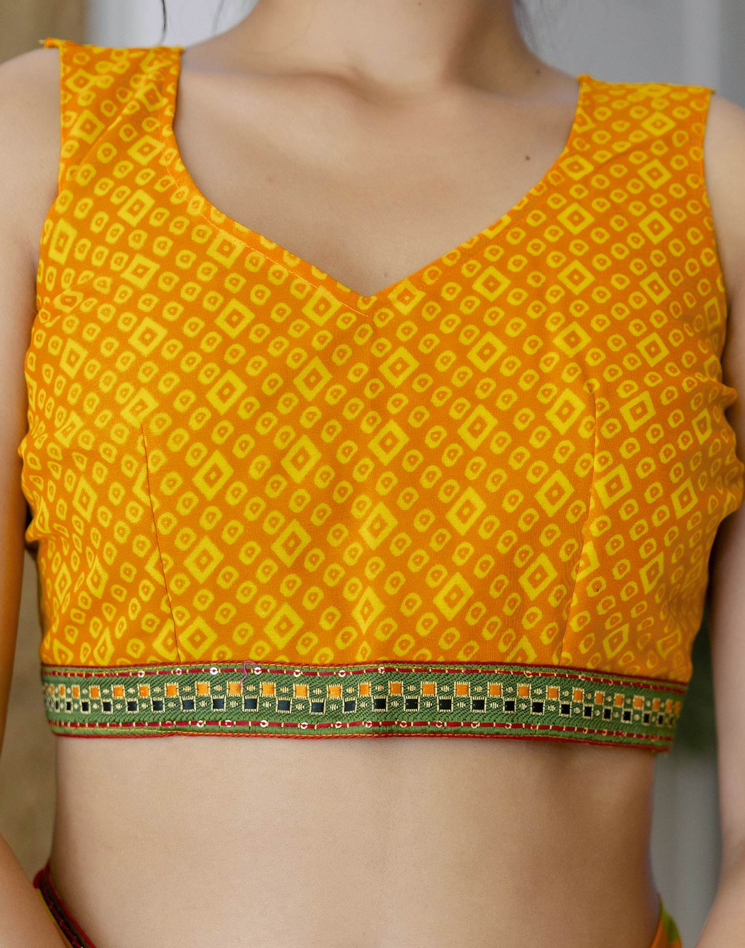 Yellow Georgette printed Saree