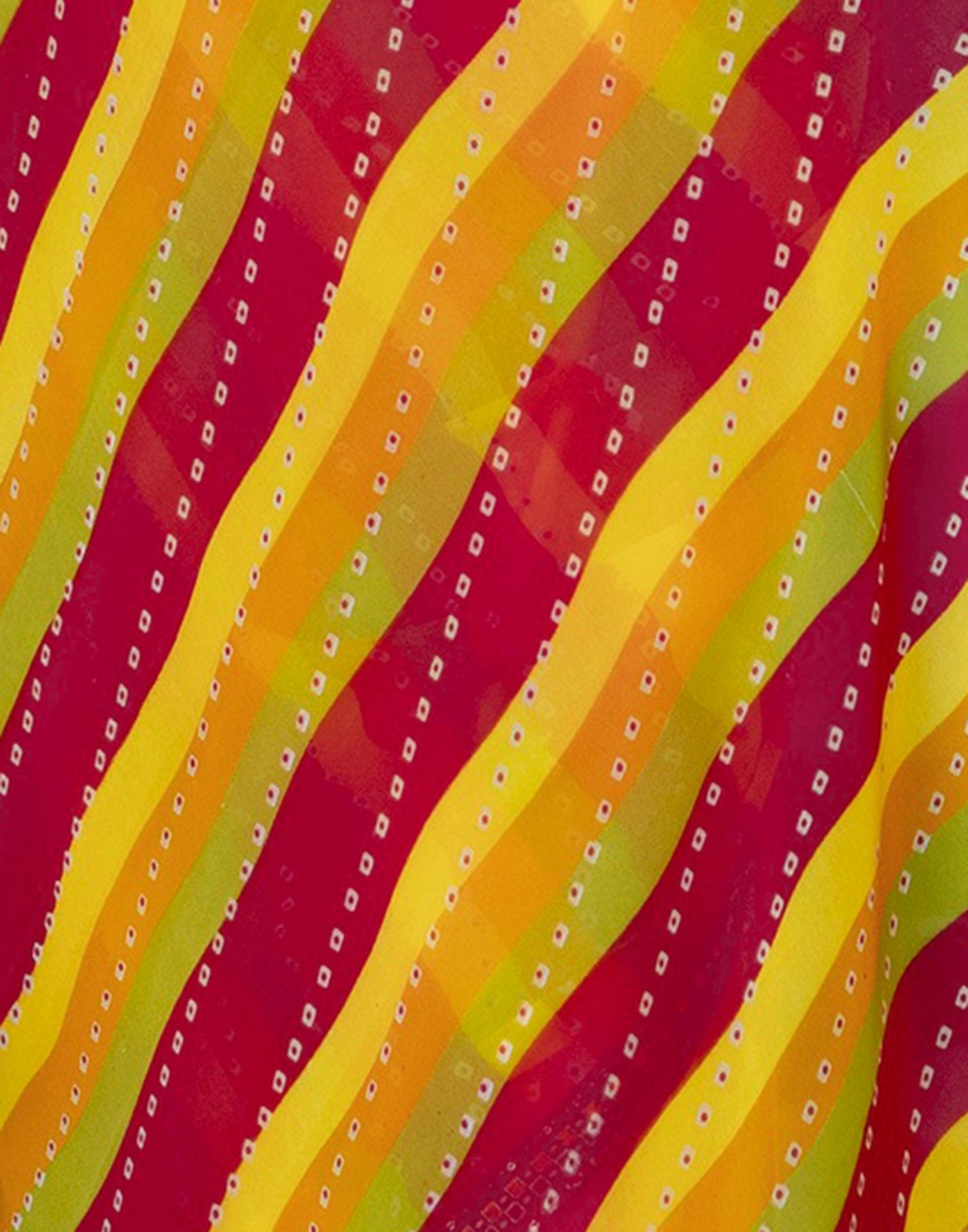 Yellow Georgette printed Saree