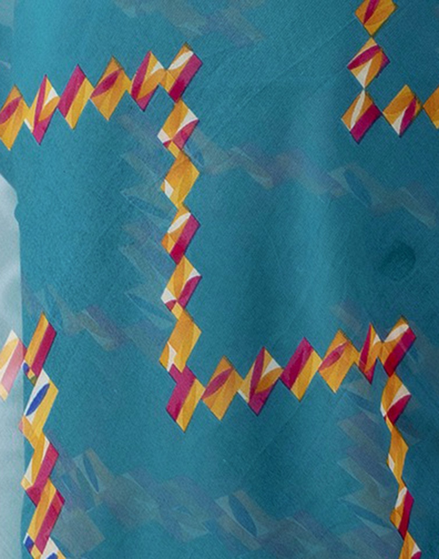 Teal Green Georgette printed Saree