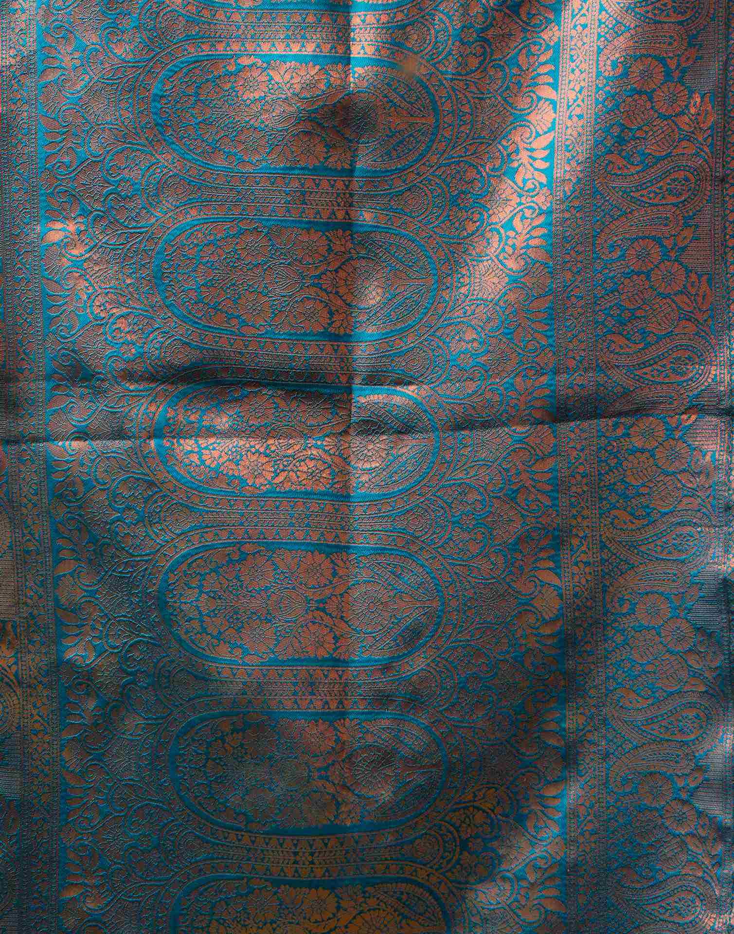 Dusty Blue Silk Woven Saree