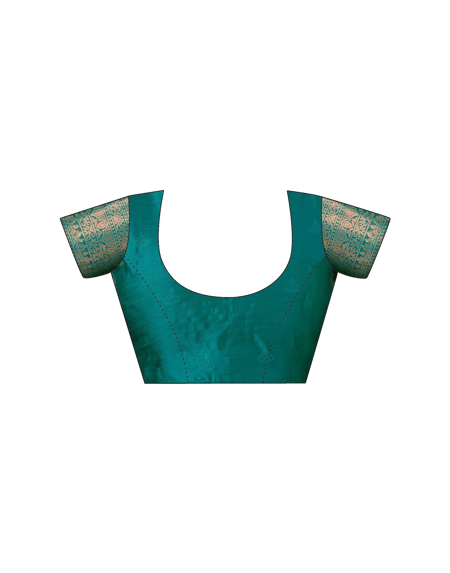 Teal Green Silk Woven Saree