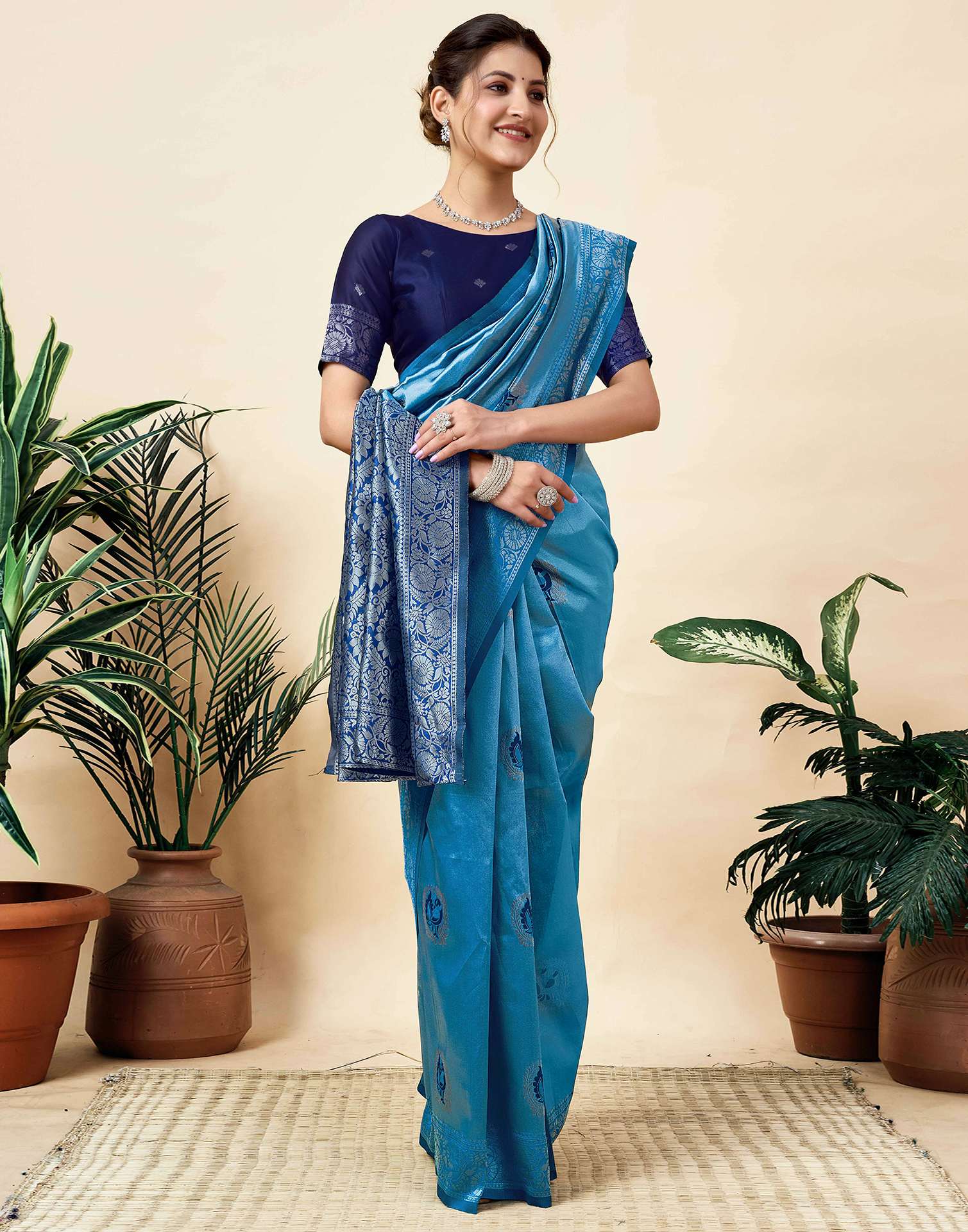 Blue Silk Woven Saree