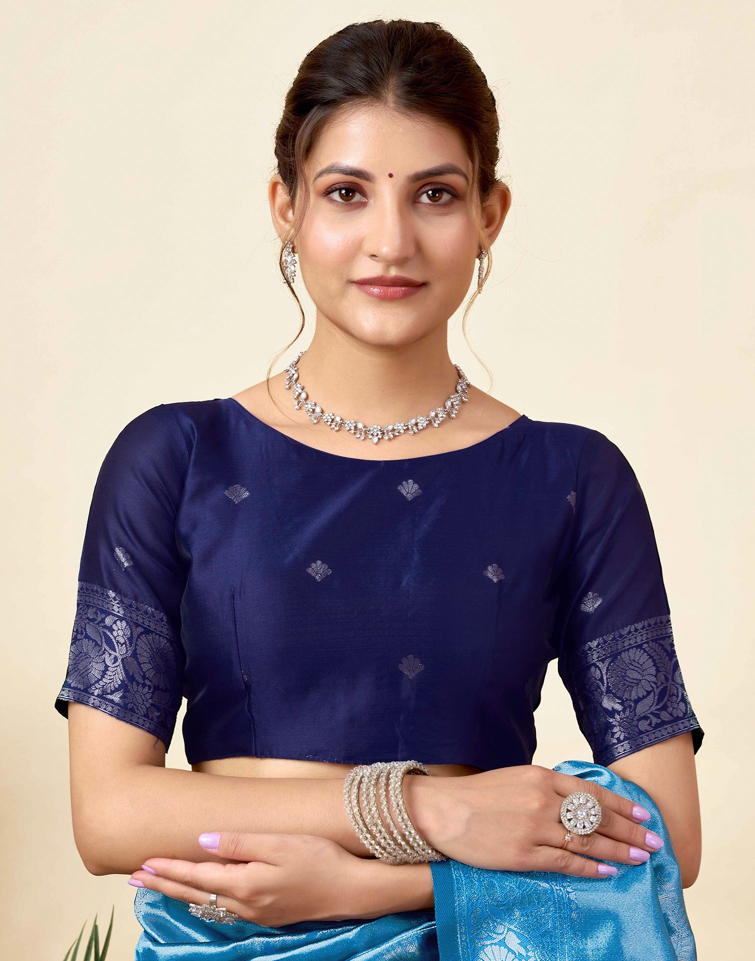Blue Silk Woven Saree