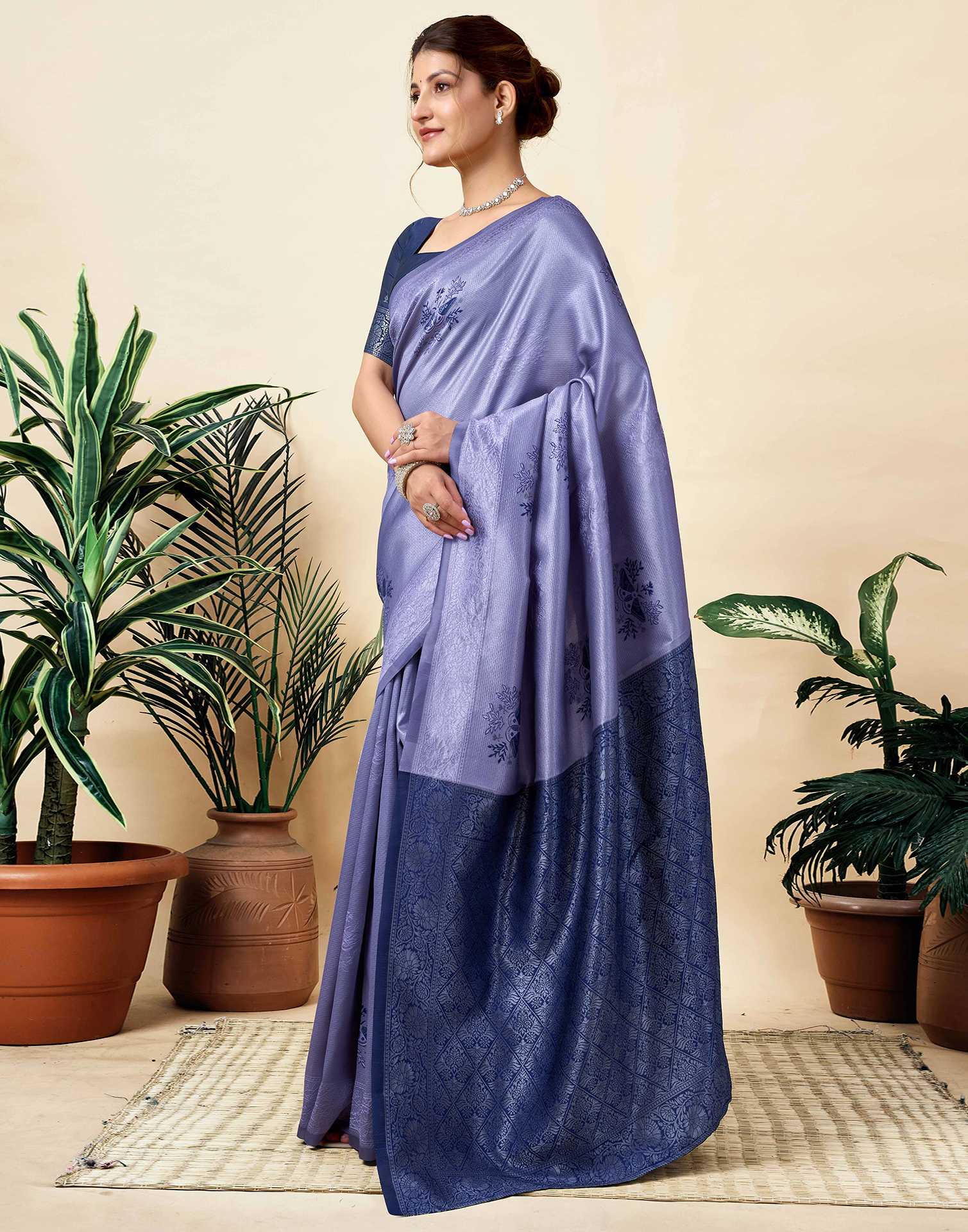 Light Purple Silk Woven Saree