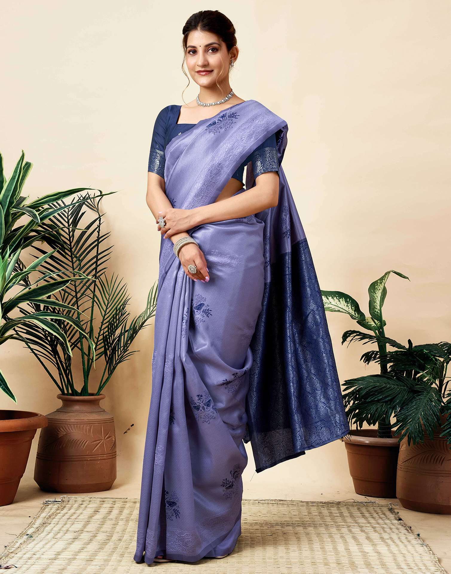 Light Purple Silk Woven Saree