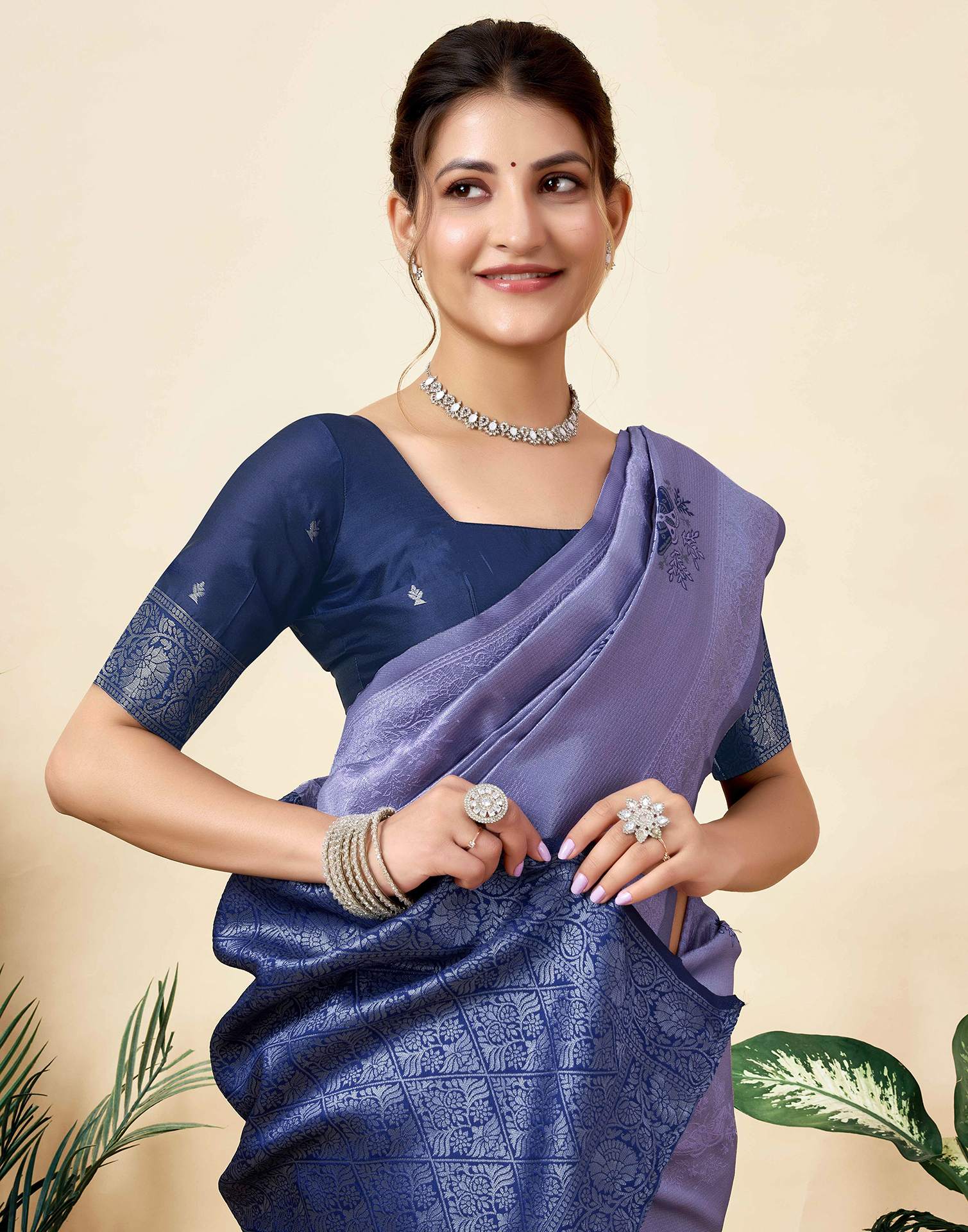 Light Purple Silk Woven Saree