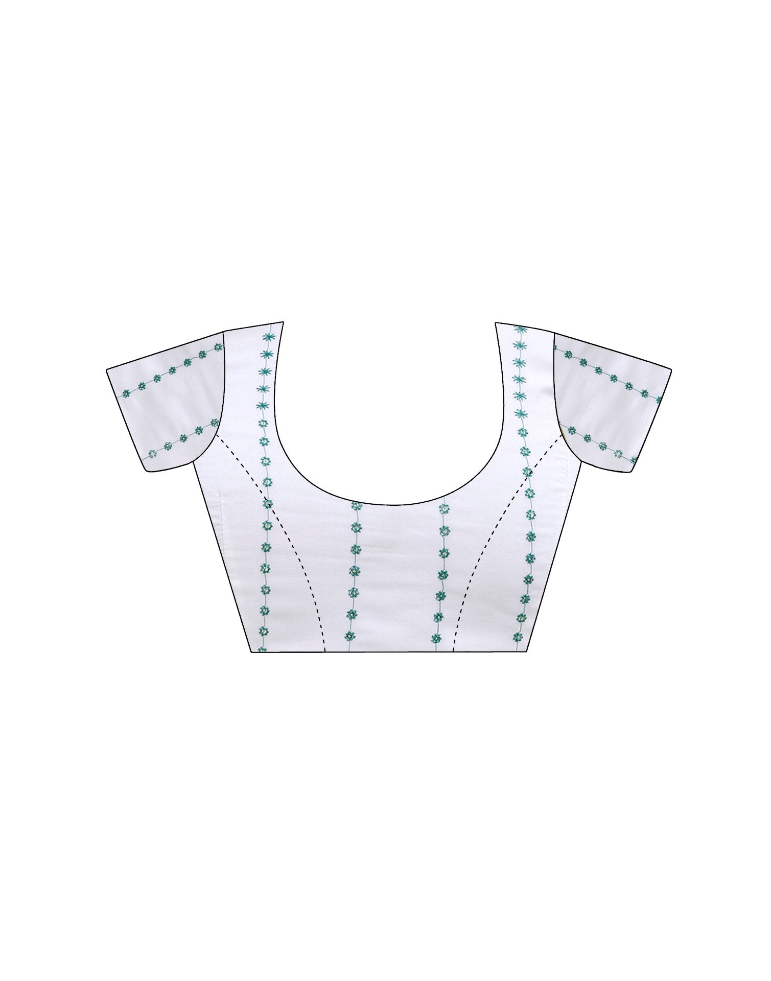 Teal Green Georgette Woven Stripe Plain Saree