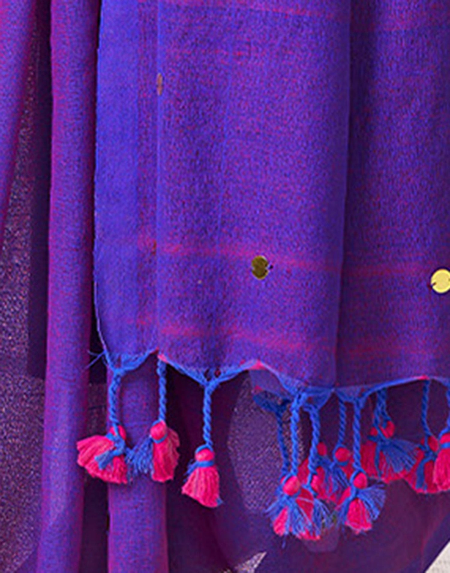 Purple Linen Sequence Saree