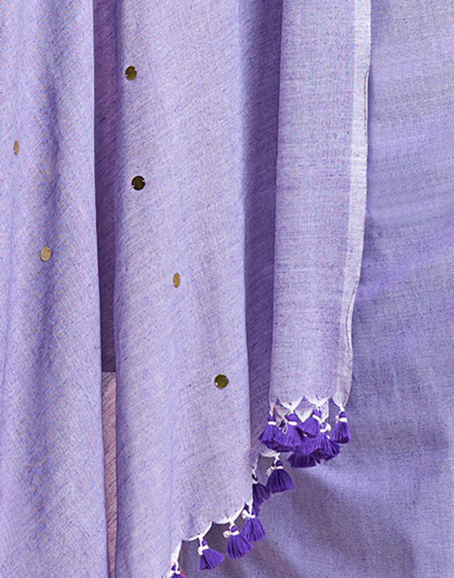 Light Purple Linen Sequence Saree