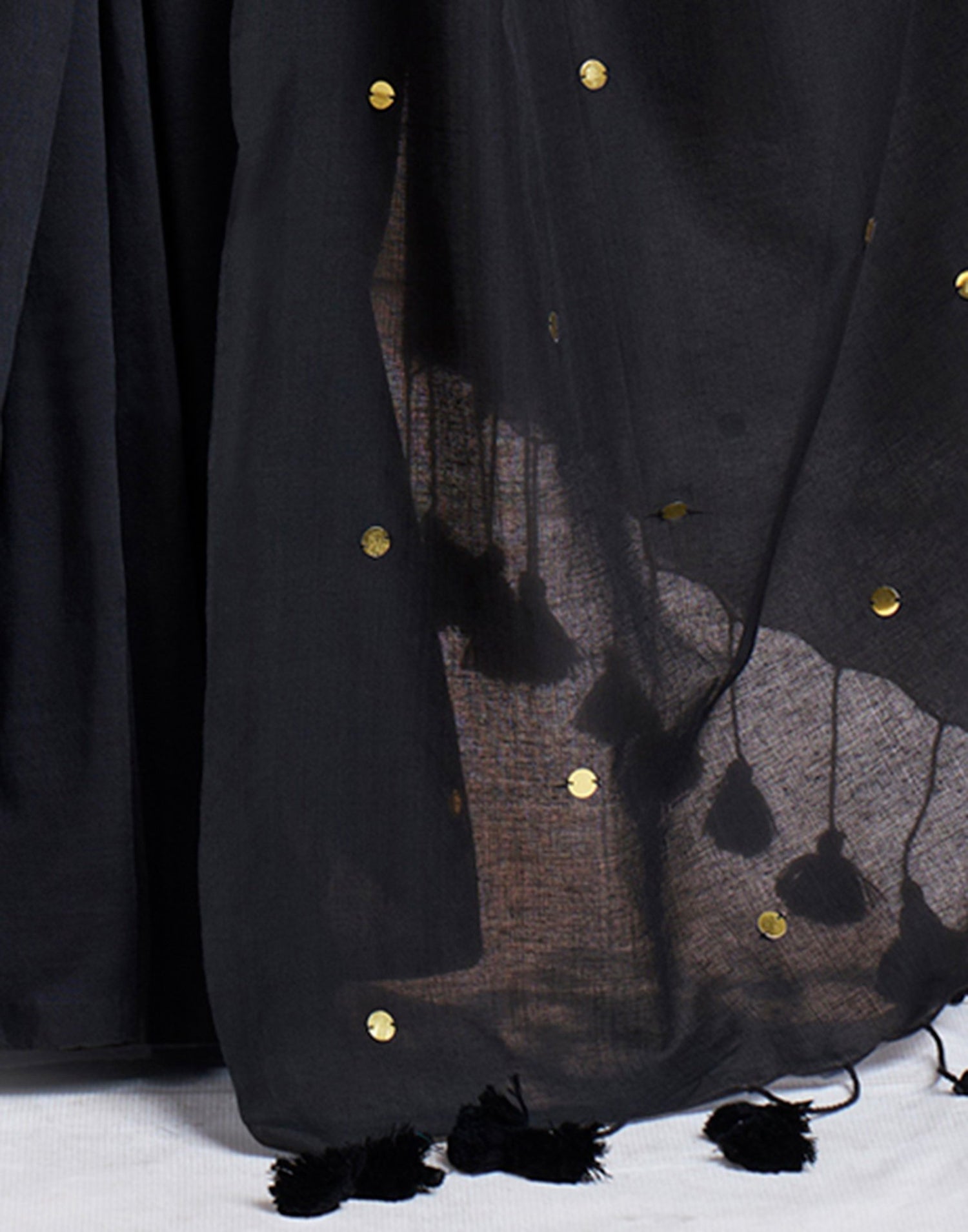 Black Linen Sequence Saree