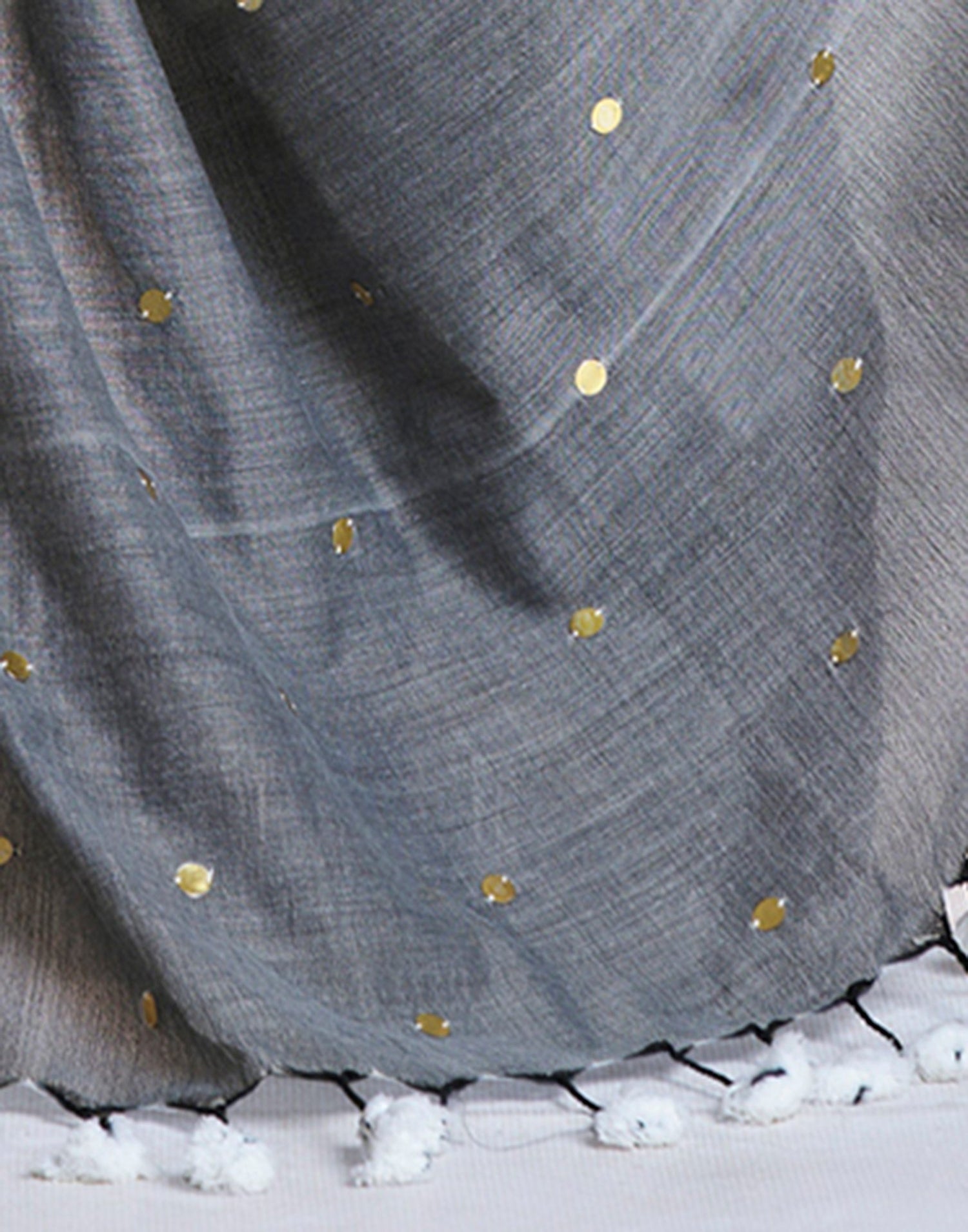 Grey Linen Sequence Saree