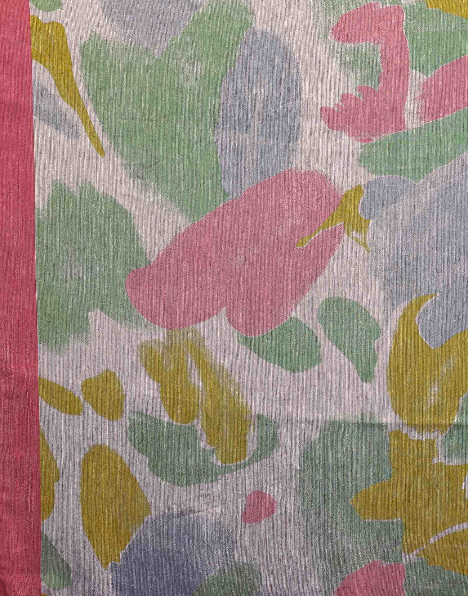 Multicoloured Chiffon Printed Saree