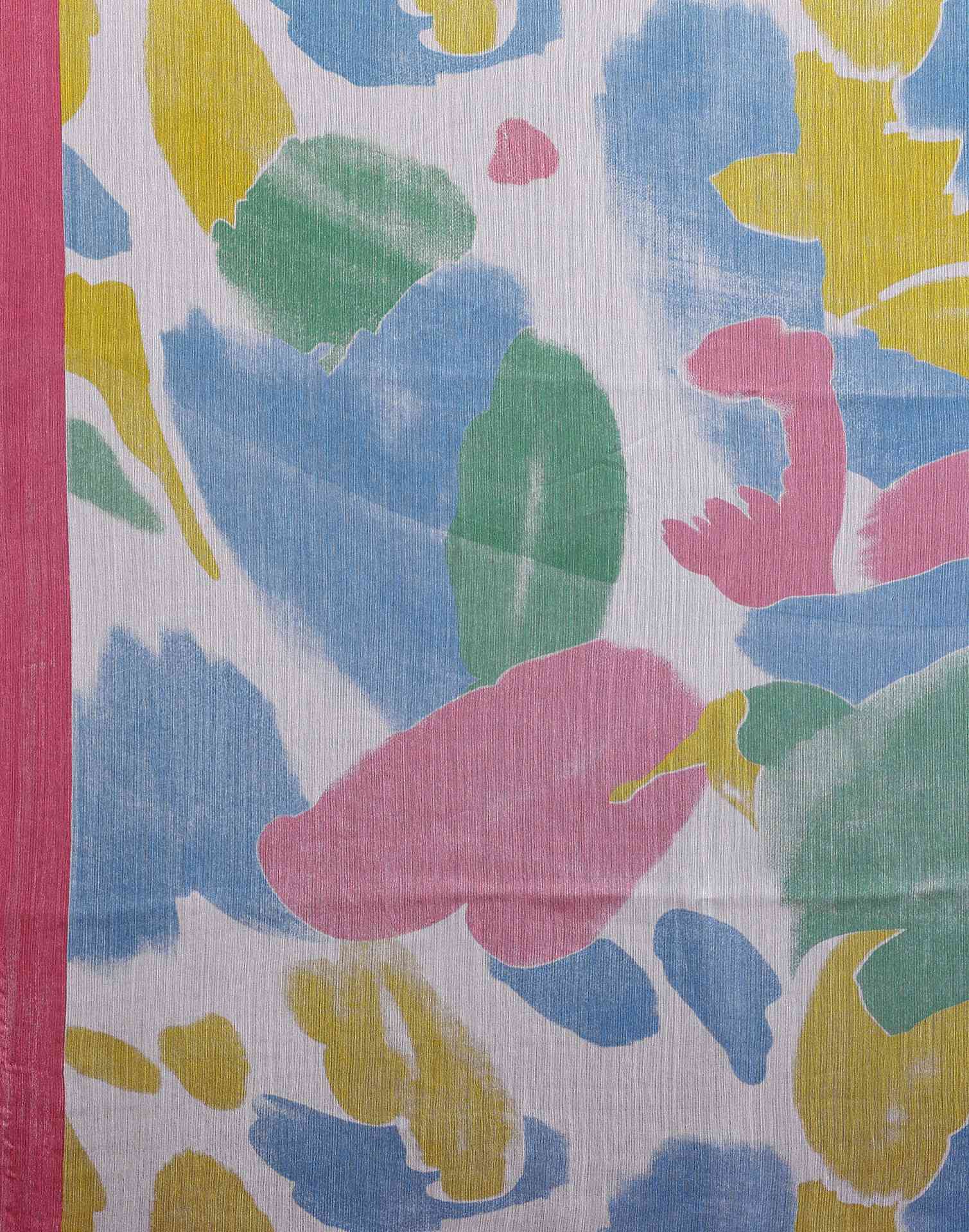 Multicoloured Chiffon Printed Saree