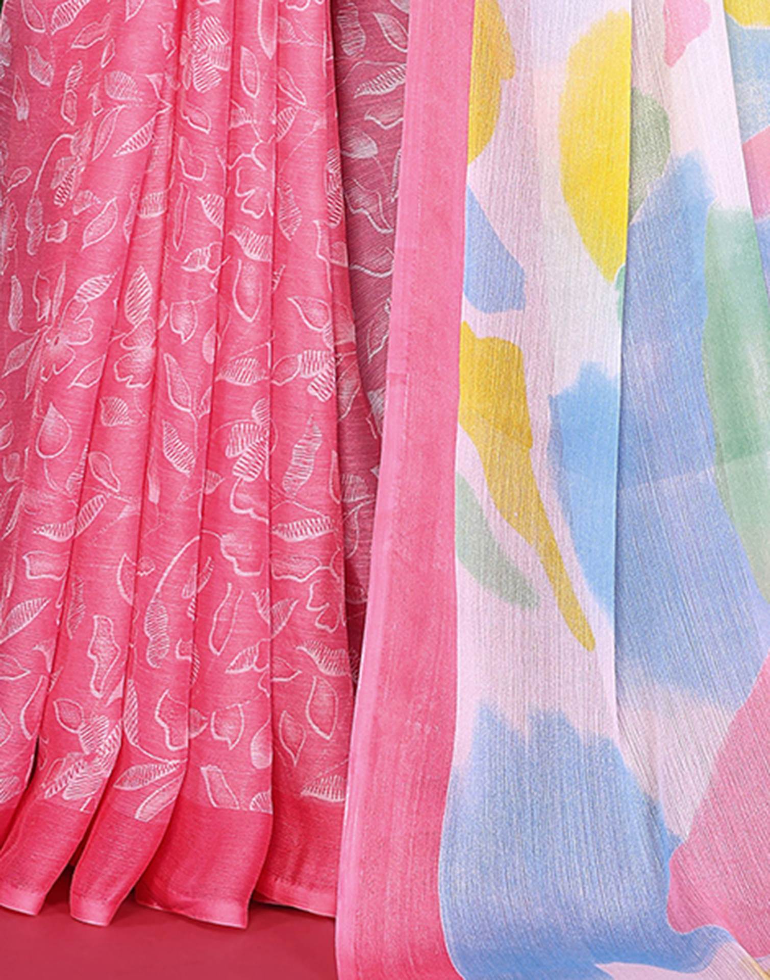 Multicoloured Chiffon Printed Saree