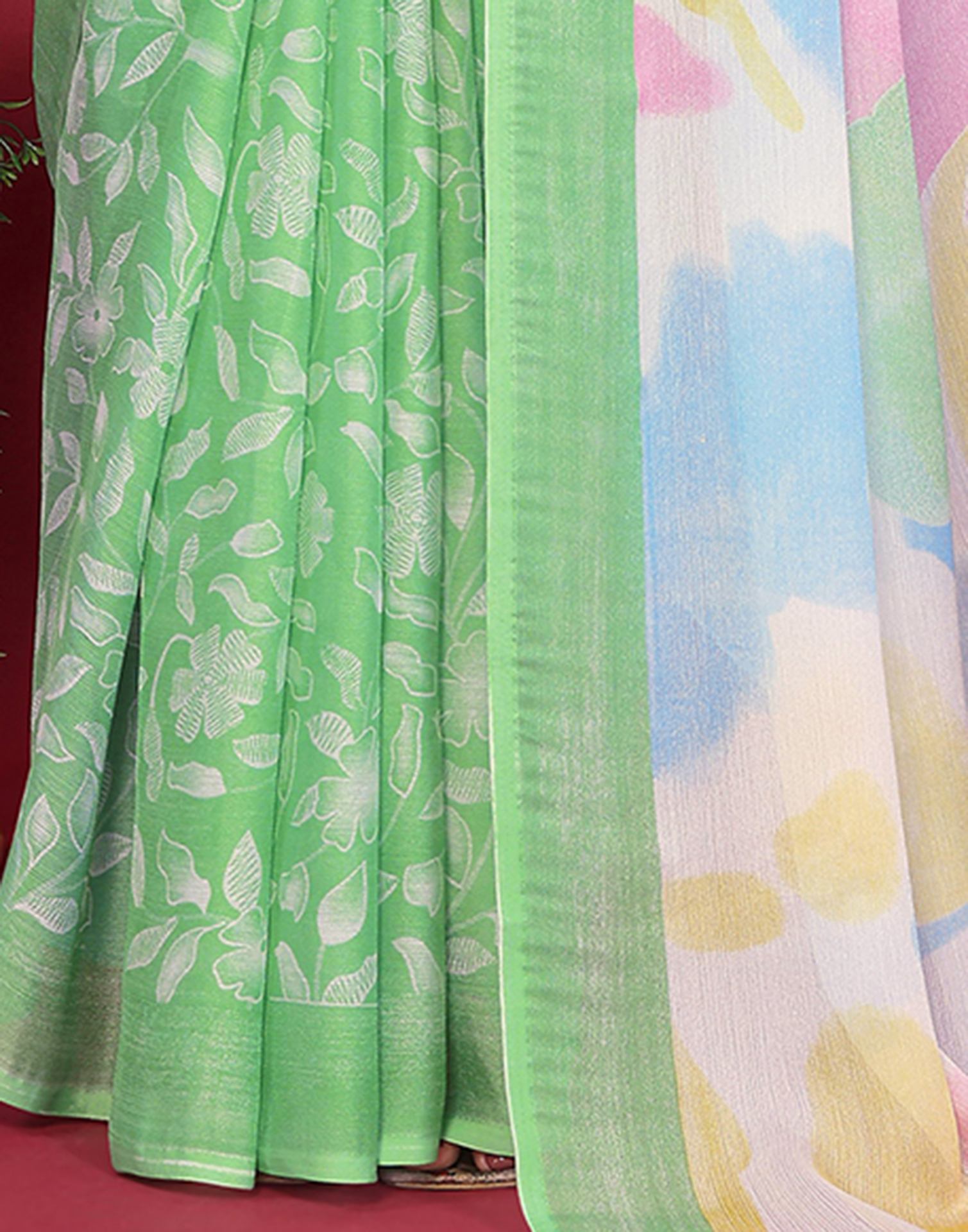 Multicoloured Chiffon Printed Saree