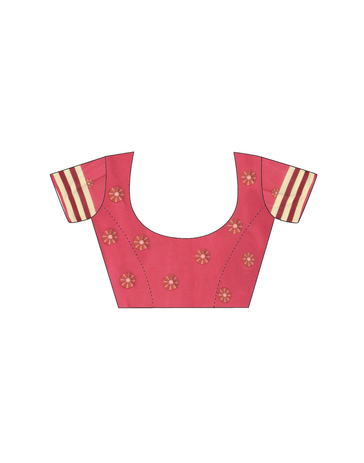 Handsfree Light Red Satin Printed Saree