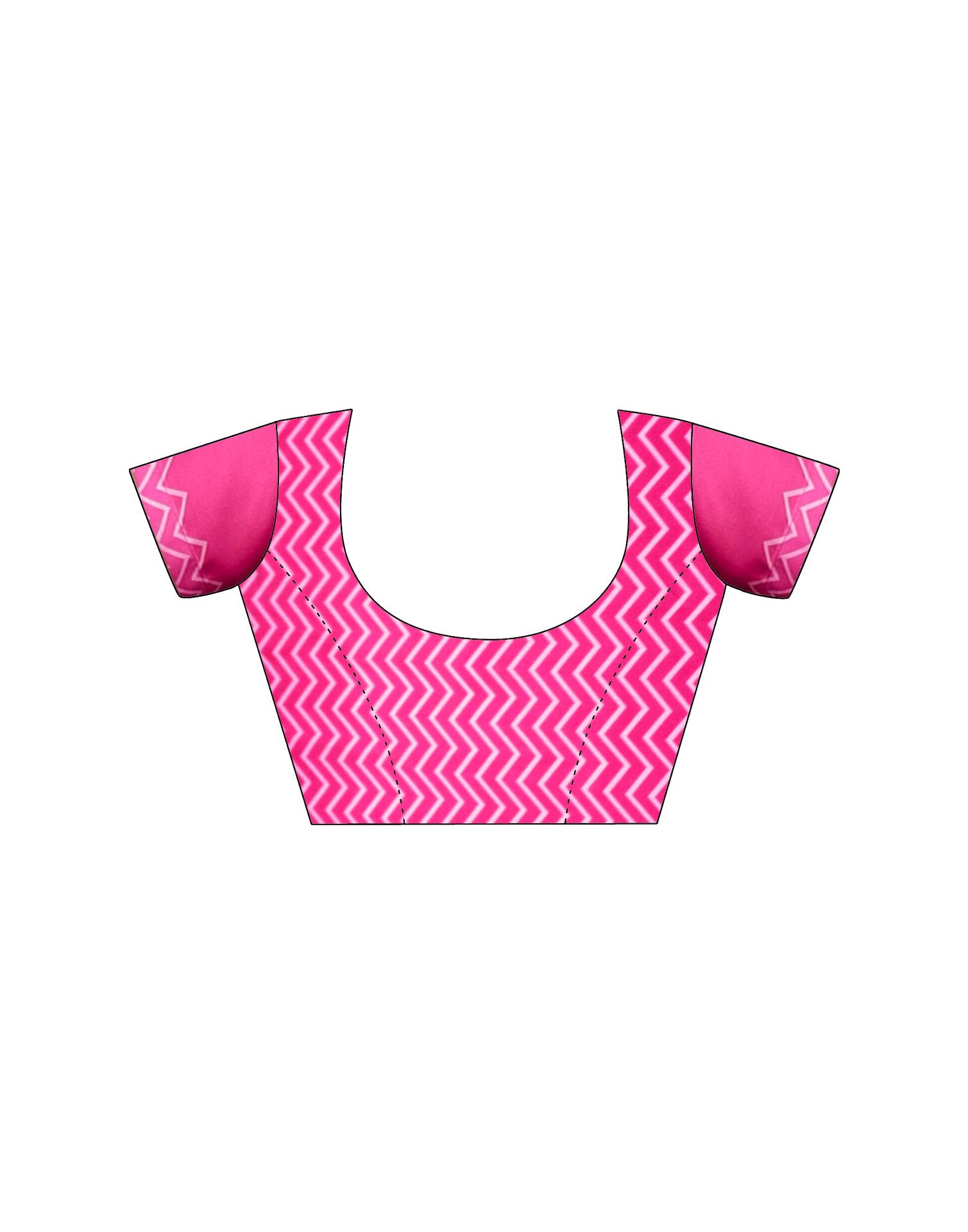 Handsfree Pink Satin Printed Saree