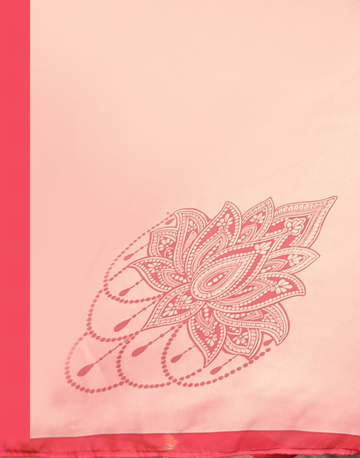 Handsfree Light Baby Pink Satin Printed Saree