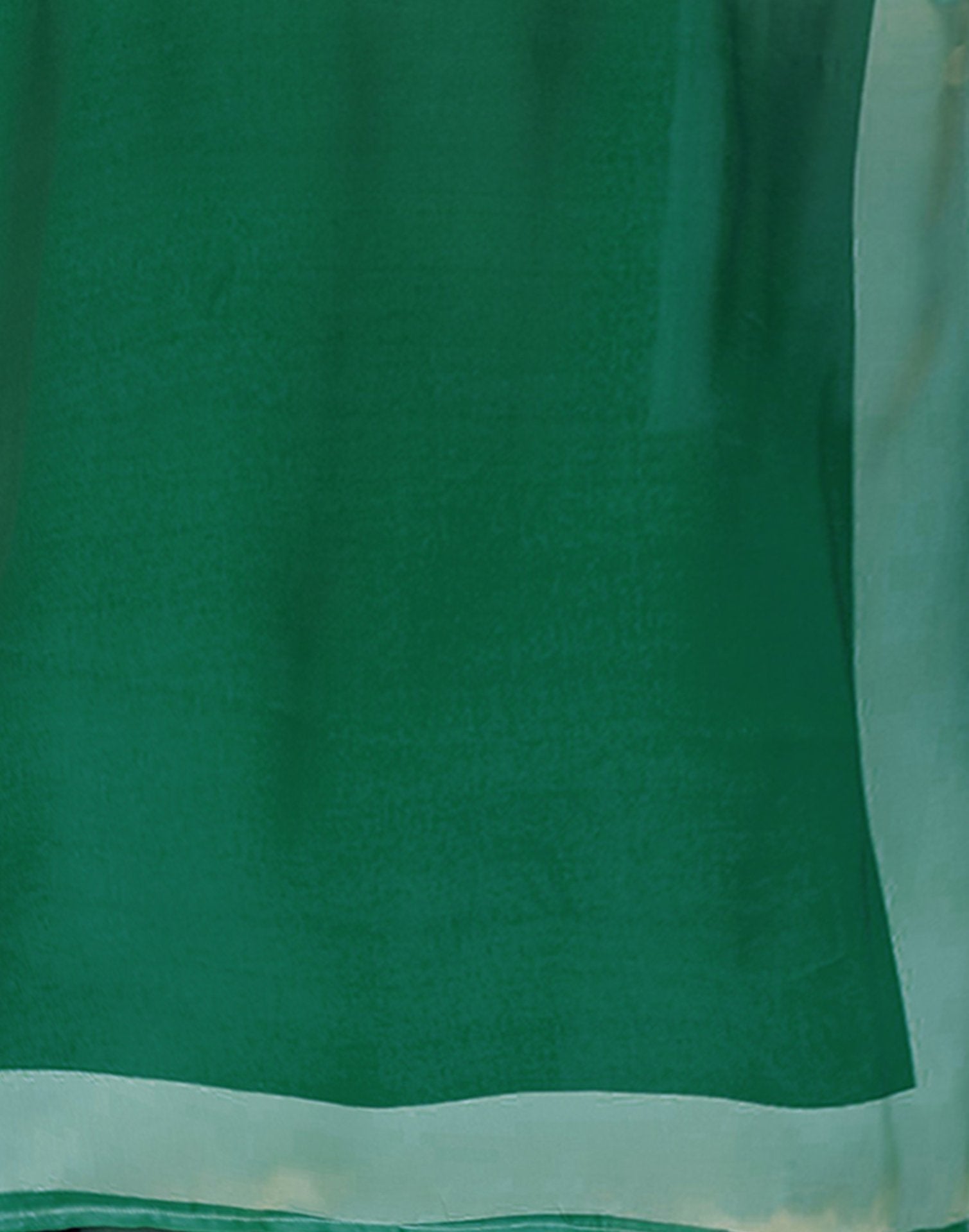 Handsfree Dark Green Satin Printed Saree