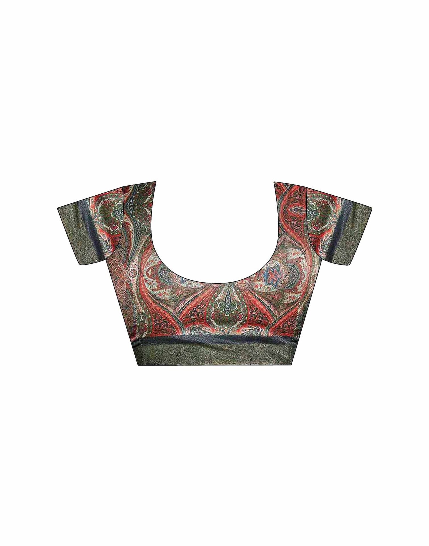 Navy Blue Shimmer Silk Printed Saree