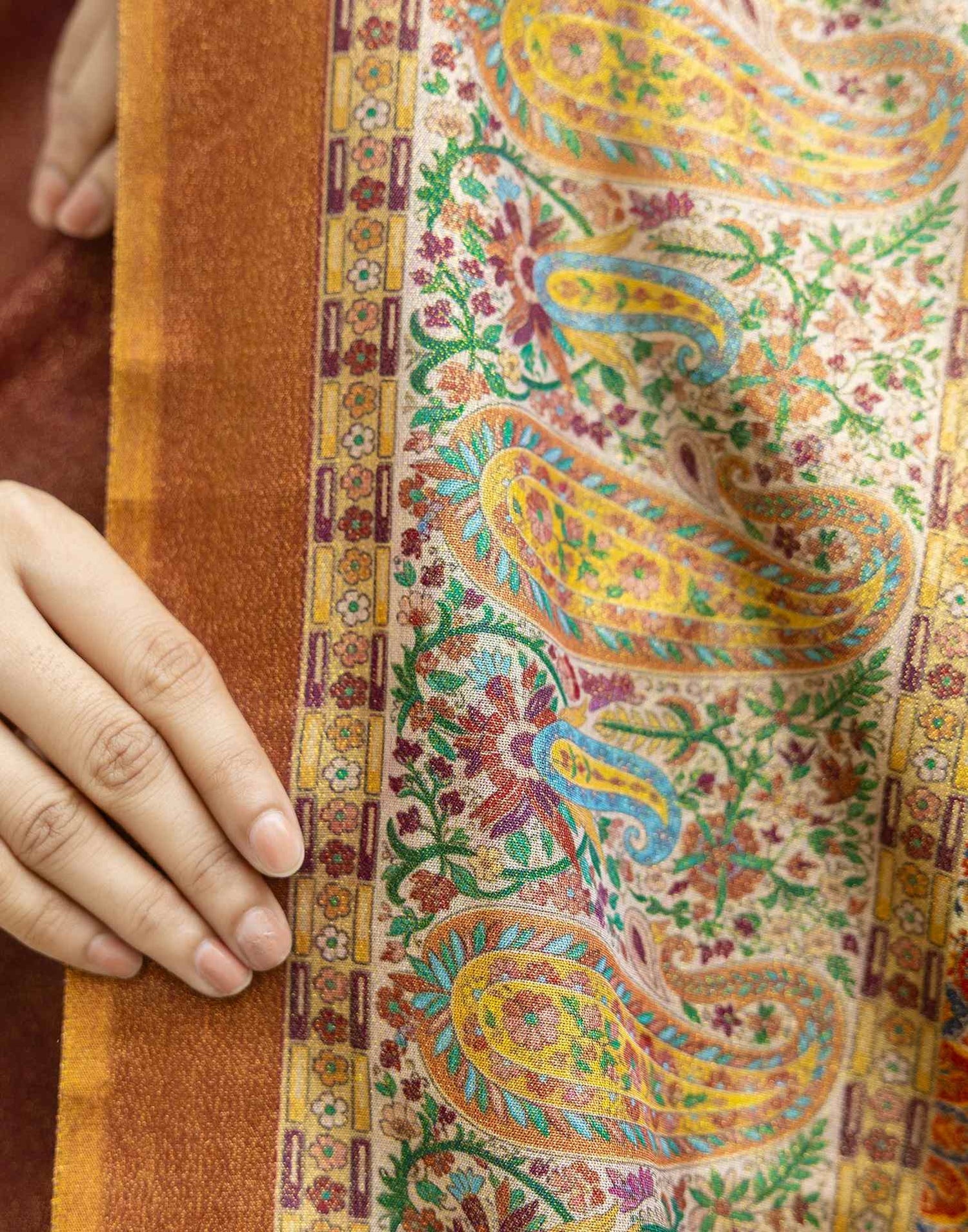 Maroon Shimmer Silk Printed Saree