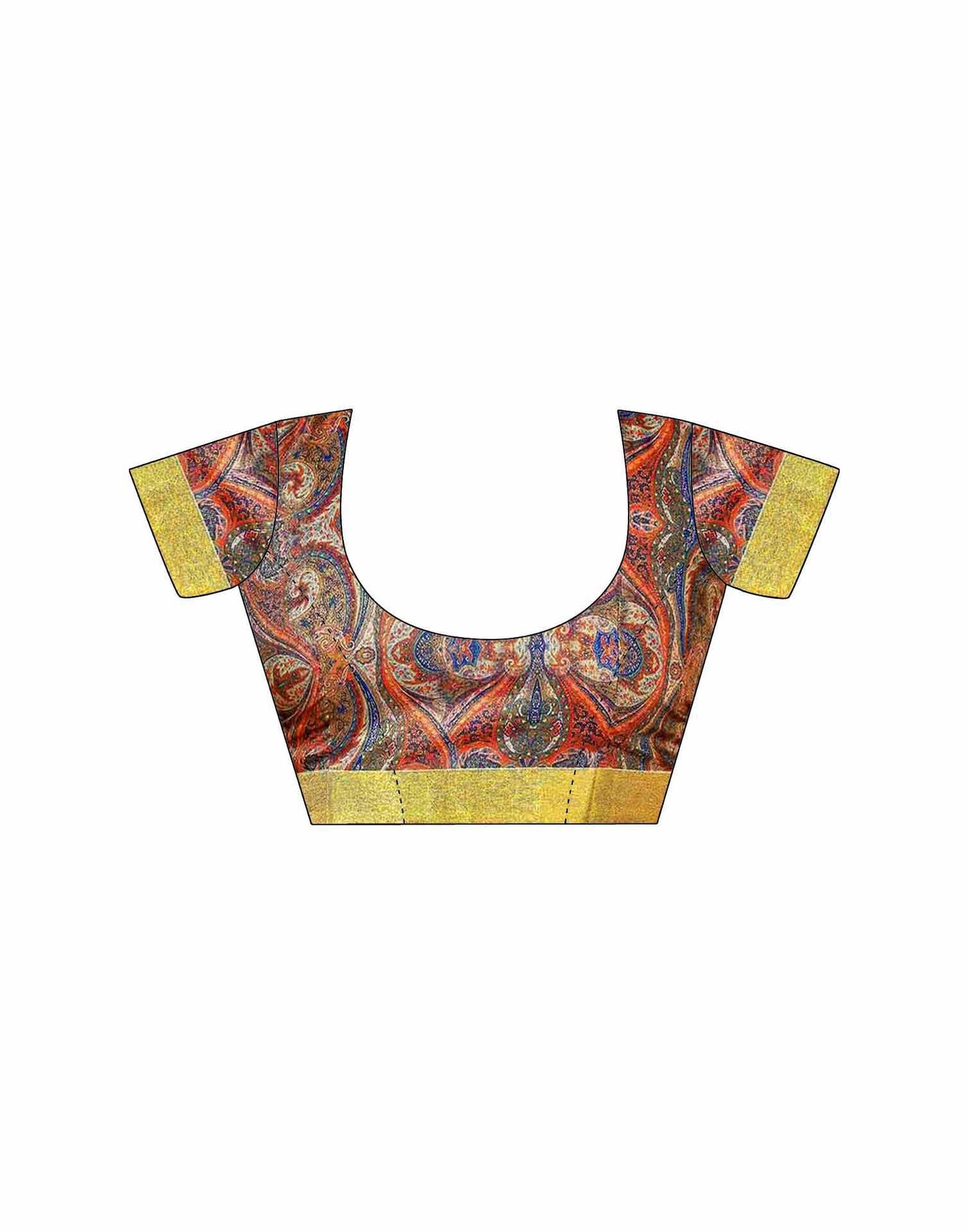 Cream Shimmer Silk Printed Saree