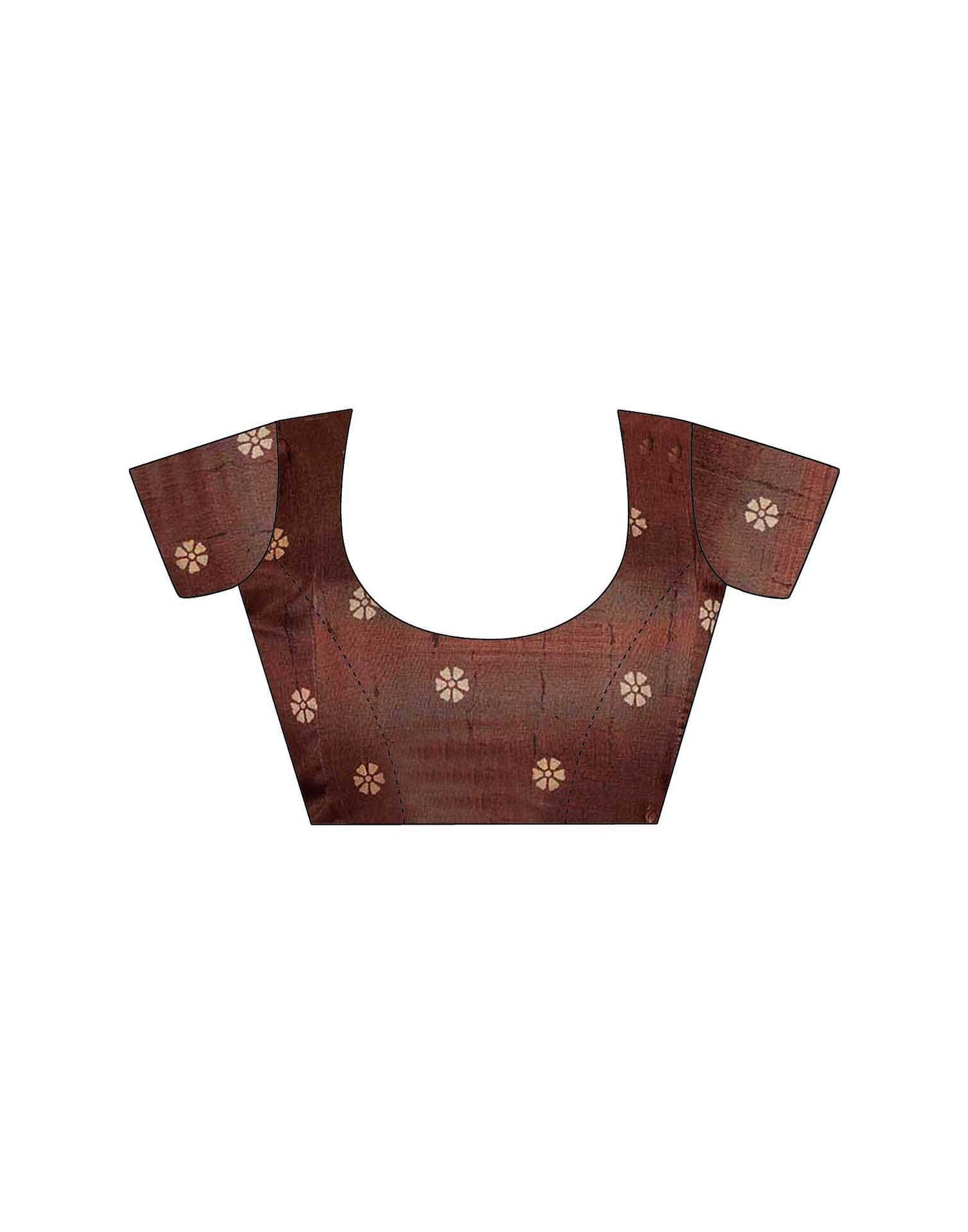 Light Brown Dola Silk Printed Saree