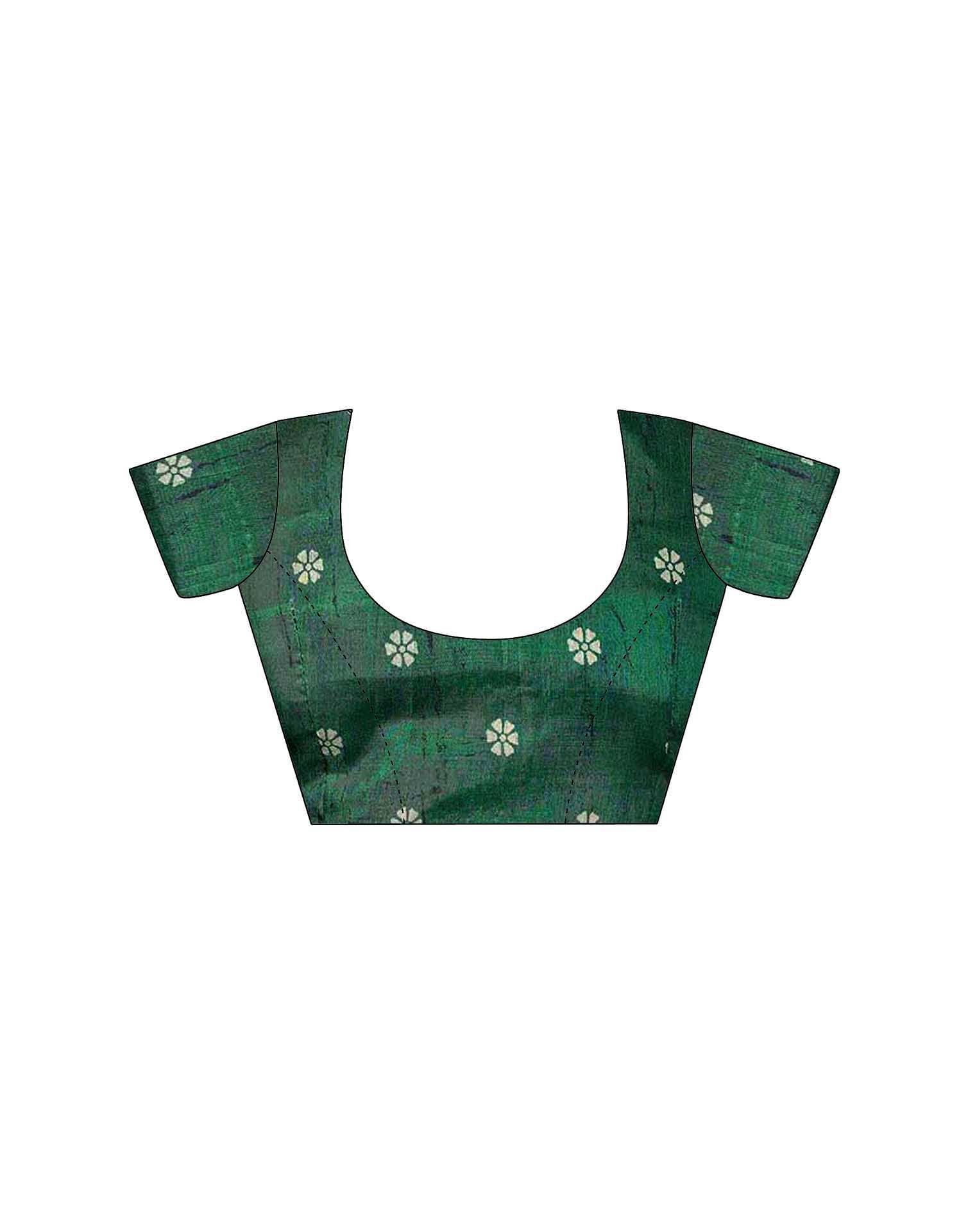 Pista Green Dola Silk Printed Saree