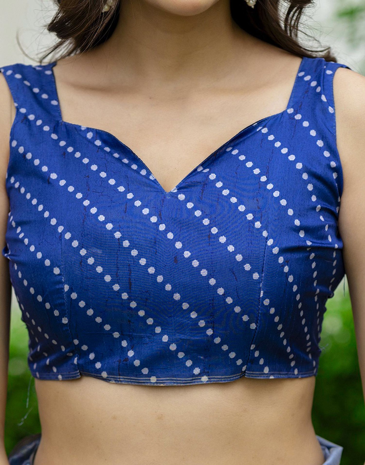 Blue Dola Silk Printed Saree